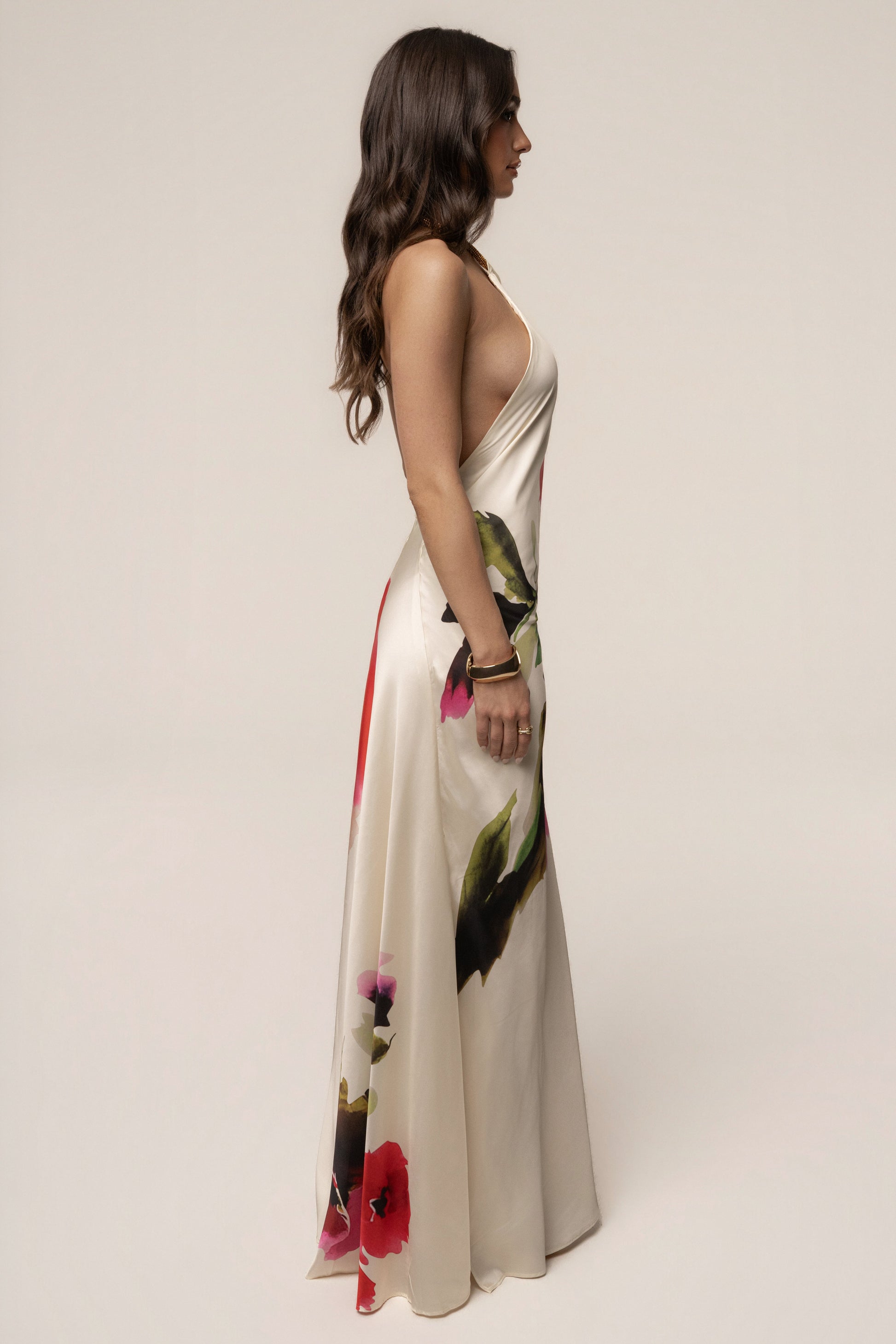 Ivory Print Audrey Maxi Dress JLUXLABEL