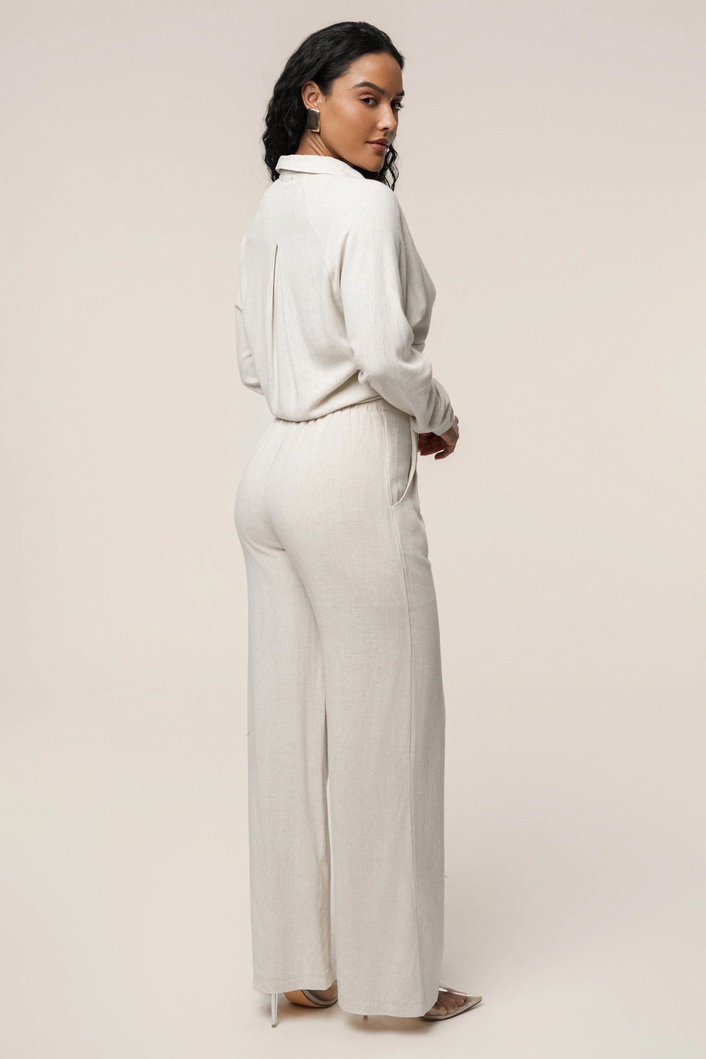 Stone Soho Front Tied Woven Top JLUXLABEL