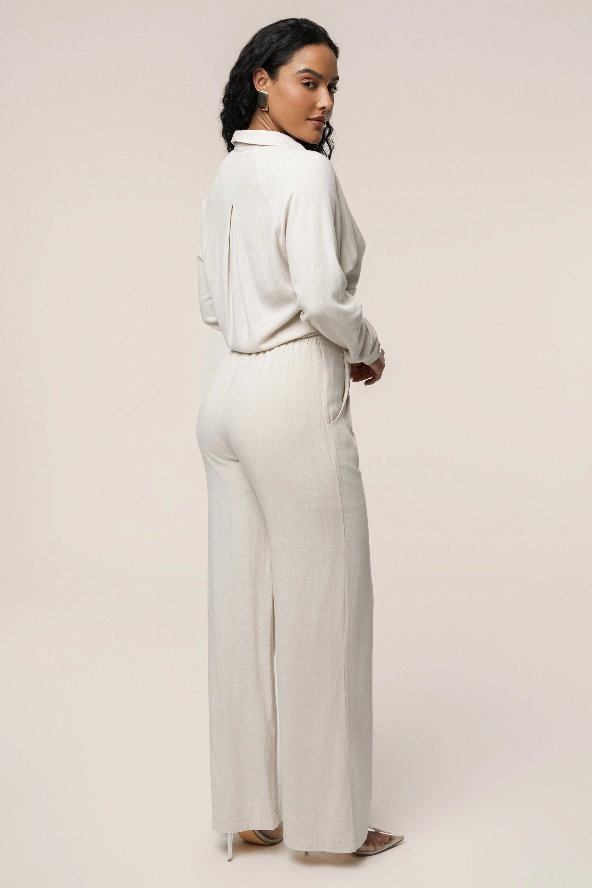 Stone Soho Front Tied Woven Top JLUXLABEL