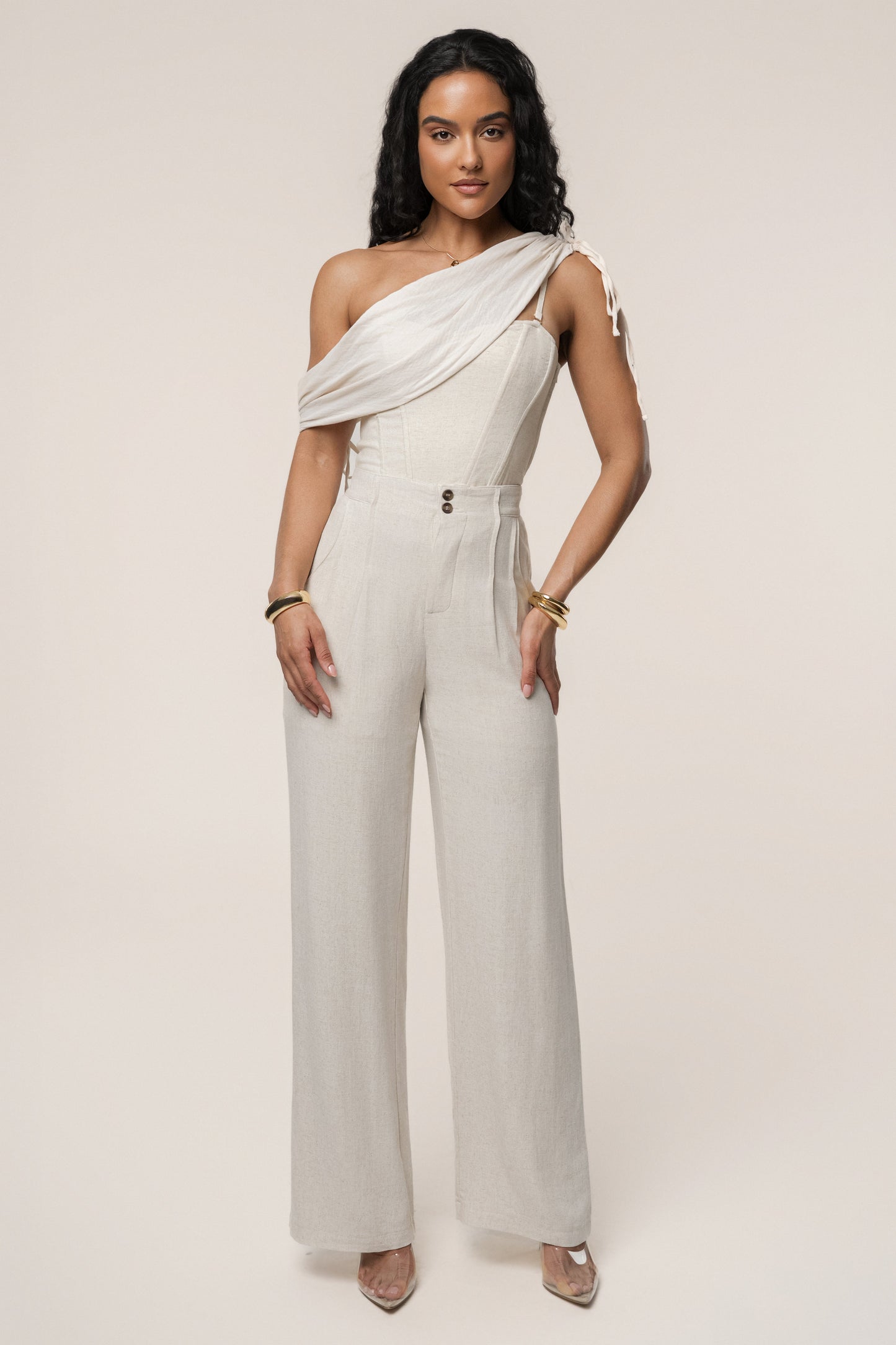 Natural New Obsession Draped Top