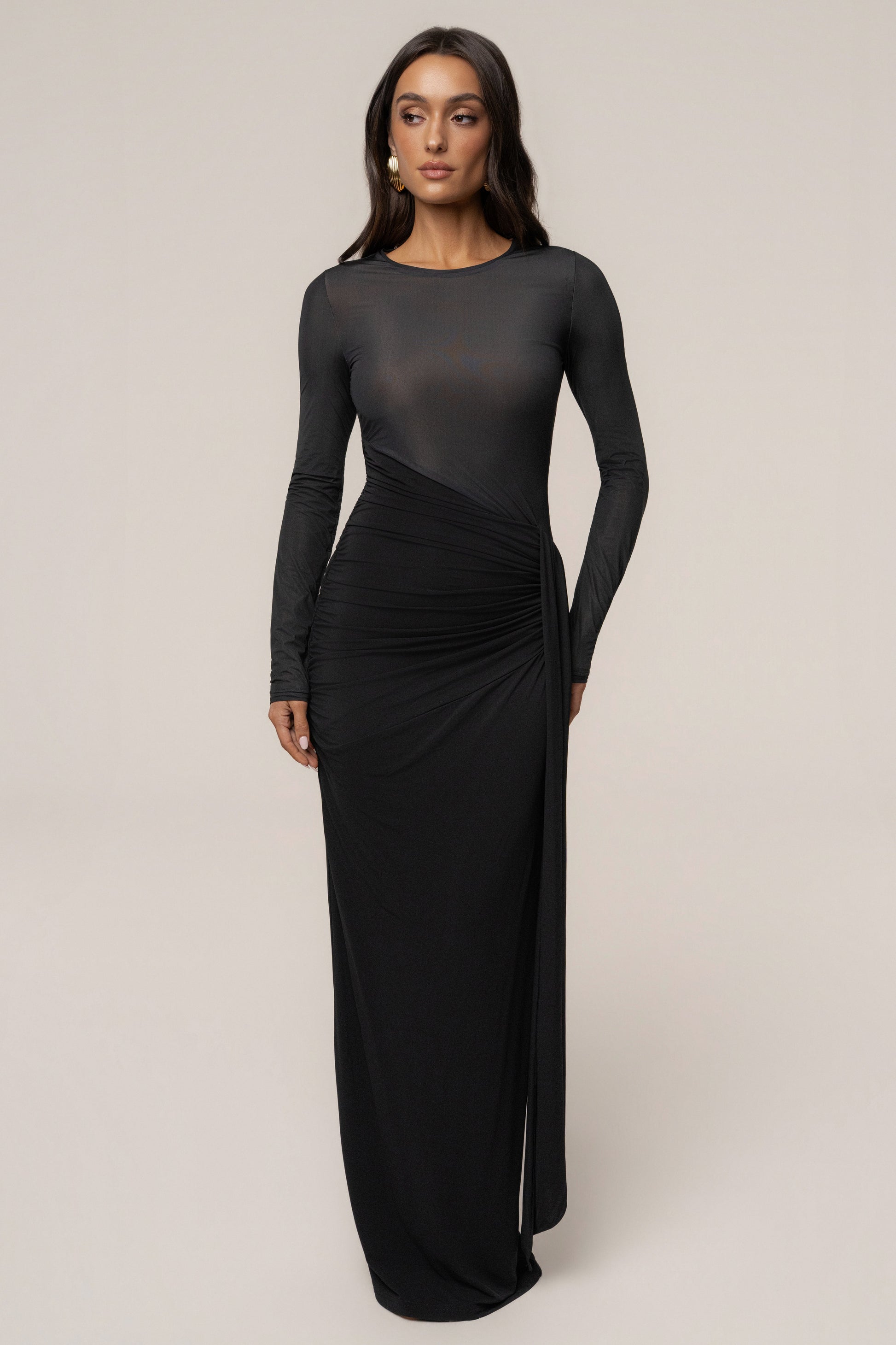 Black Halo Hour Maxi Dress JLUXLABEL