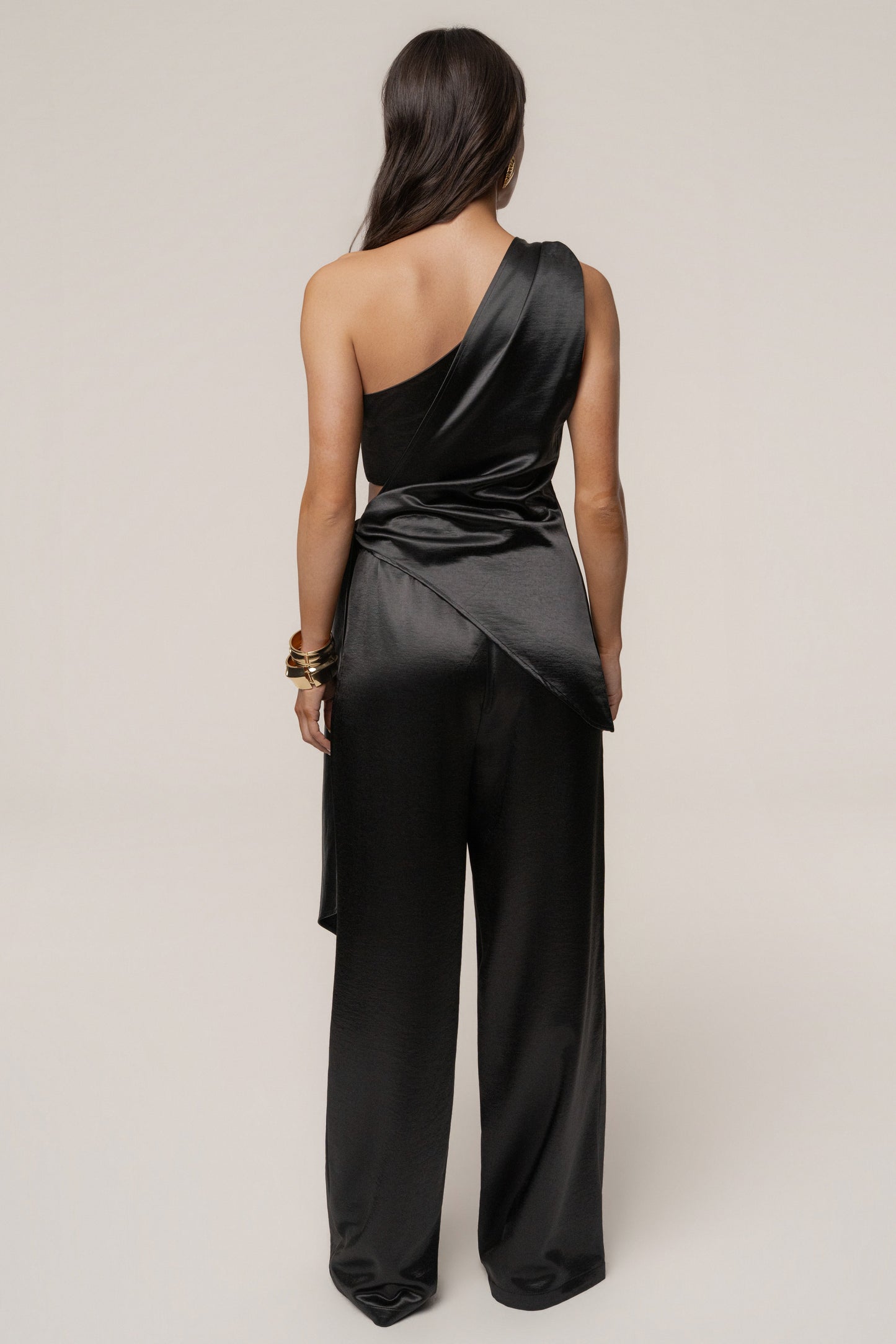 Black Thea Satin Pants JLUXLABEL