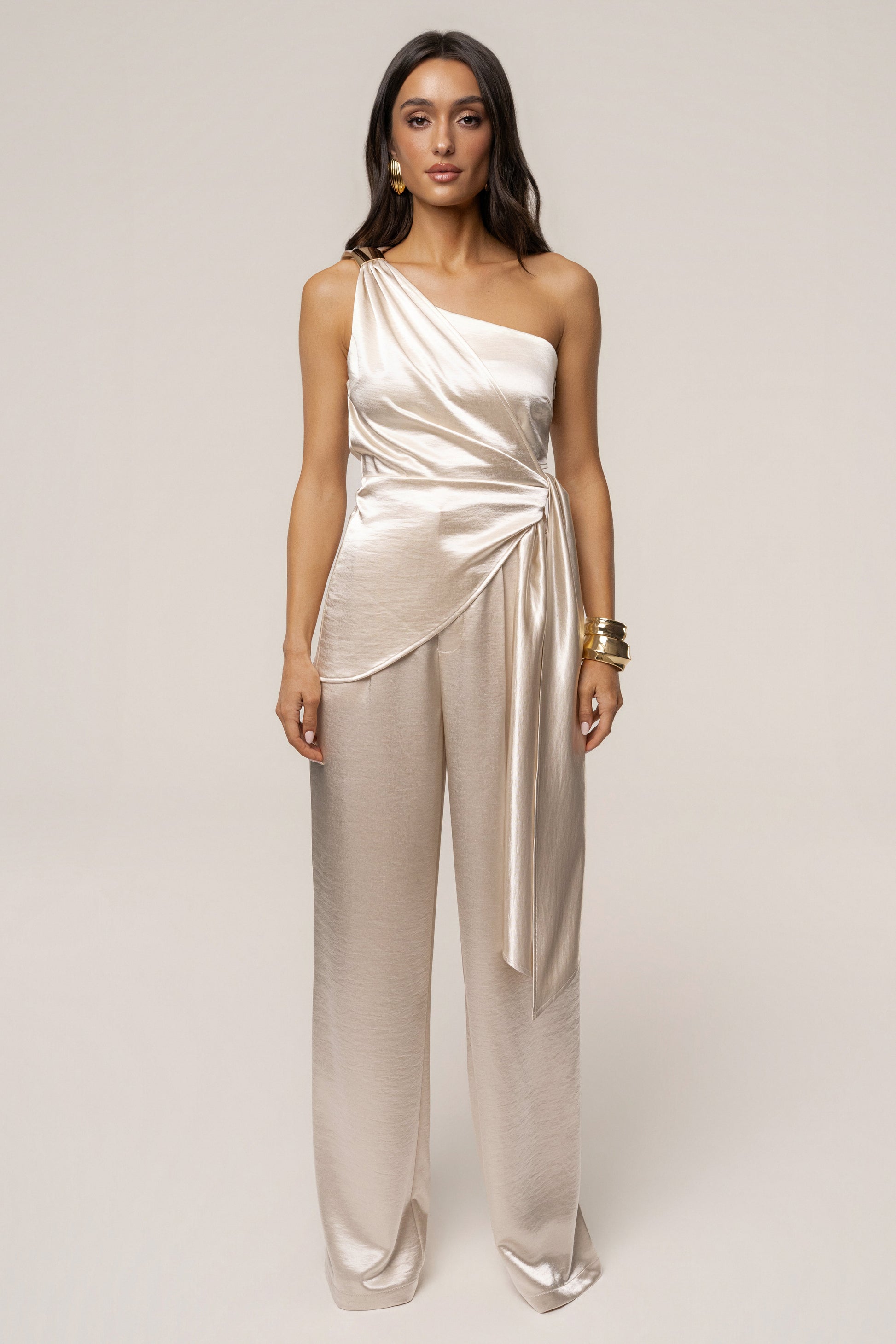 Ivory Palmera Satin Top JLUXLABEL