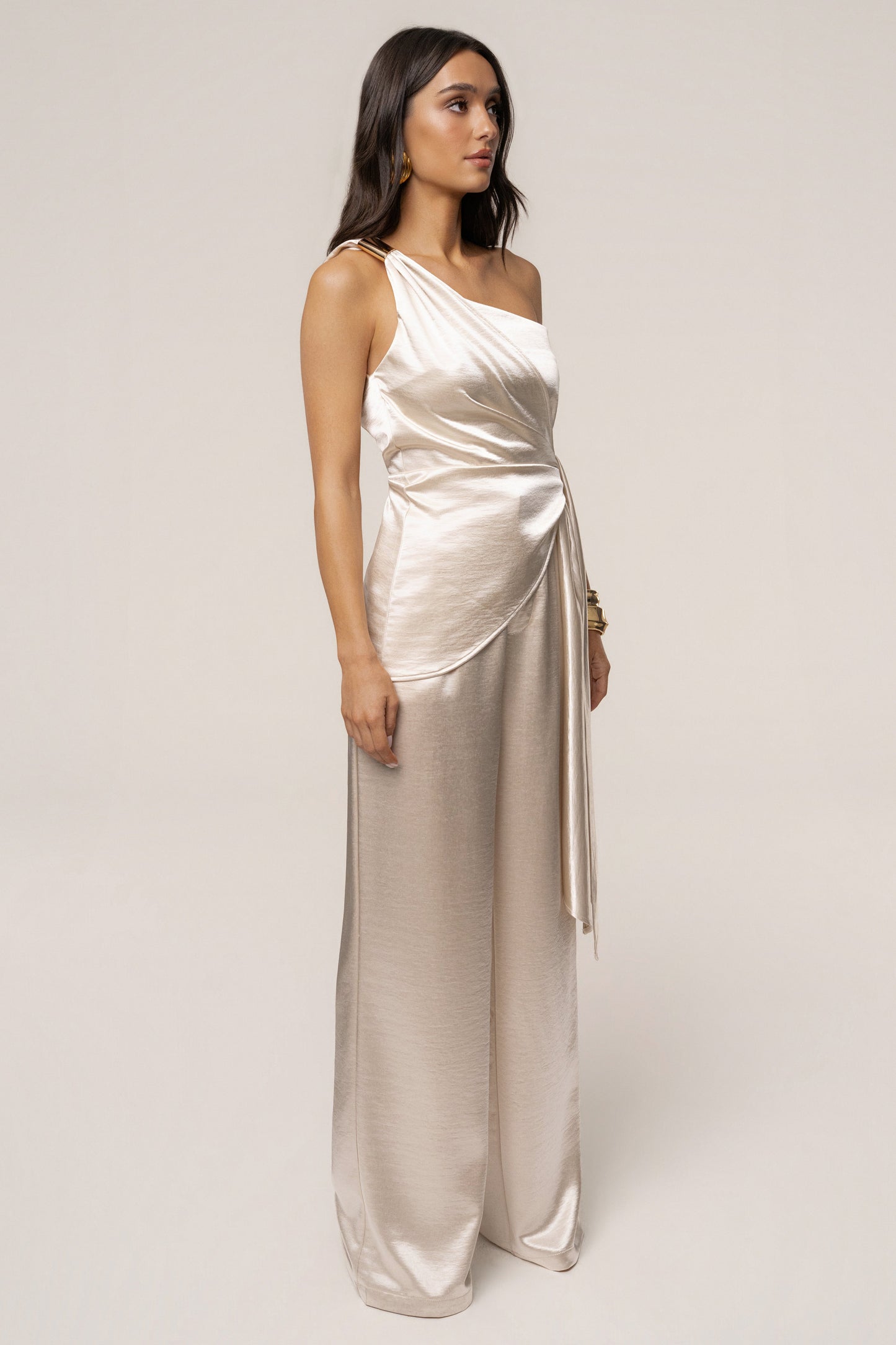 Ivory Palmera Satin Top JLUXLABEL