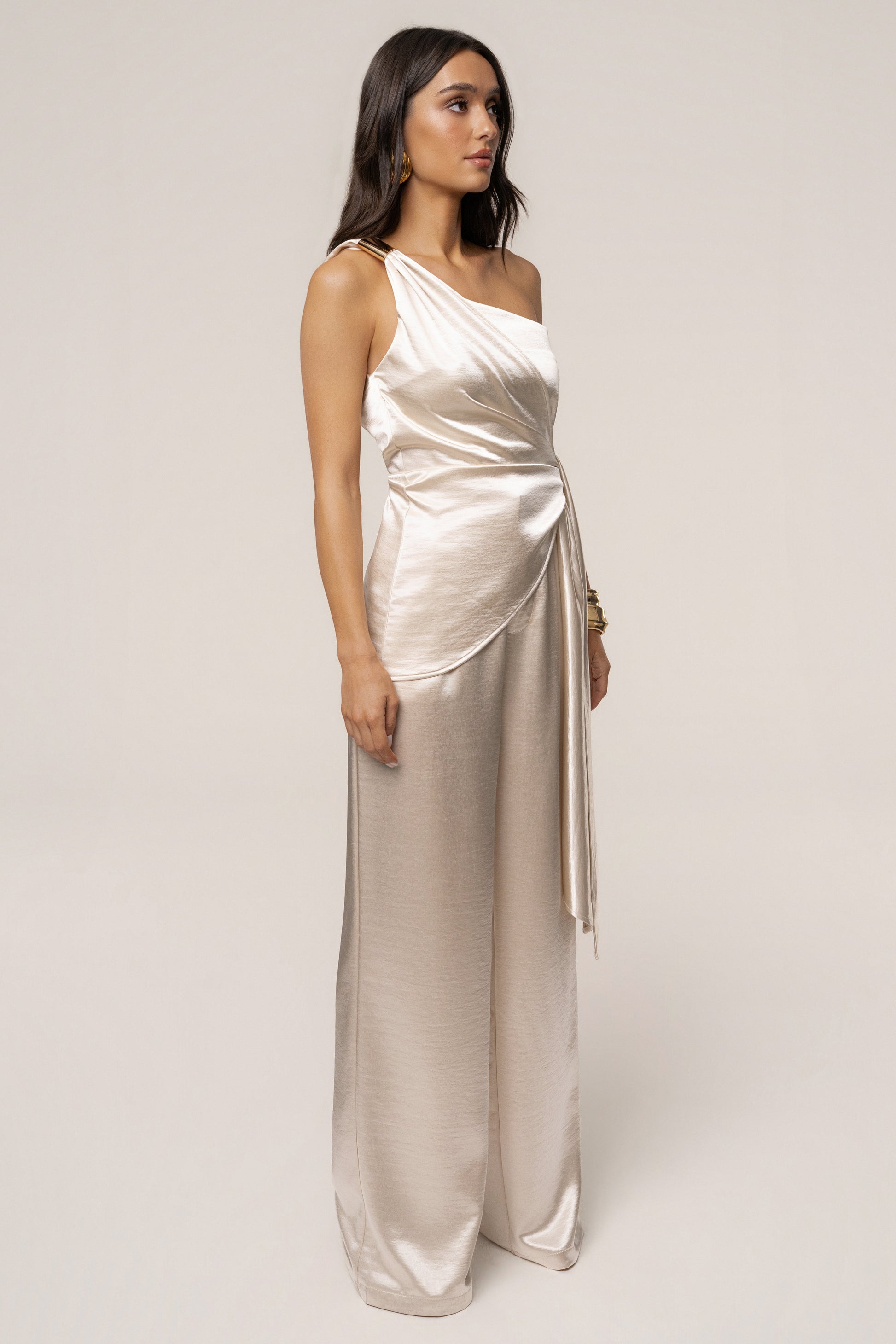 Ivory Palmera Satin Top JLUXLABEL