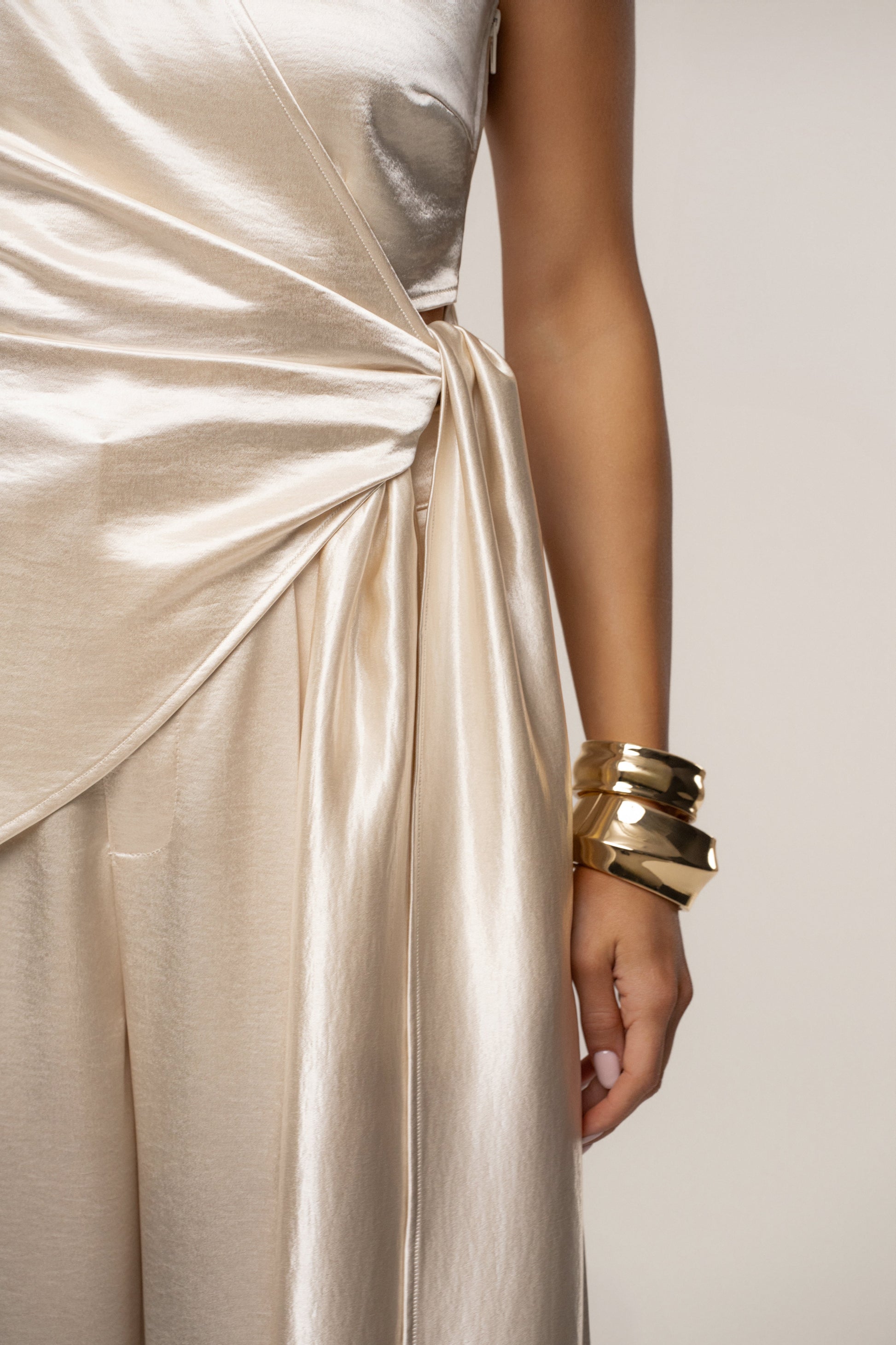 Ivory Palmera Satin Top JLUXLABEL