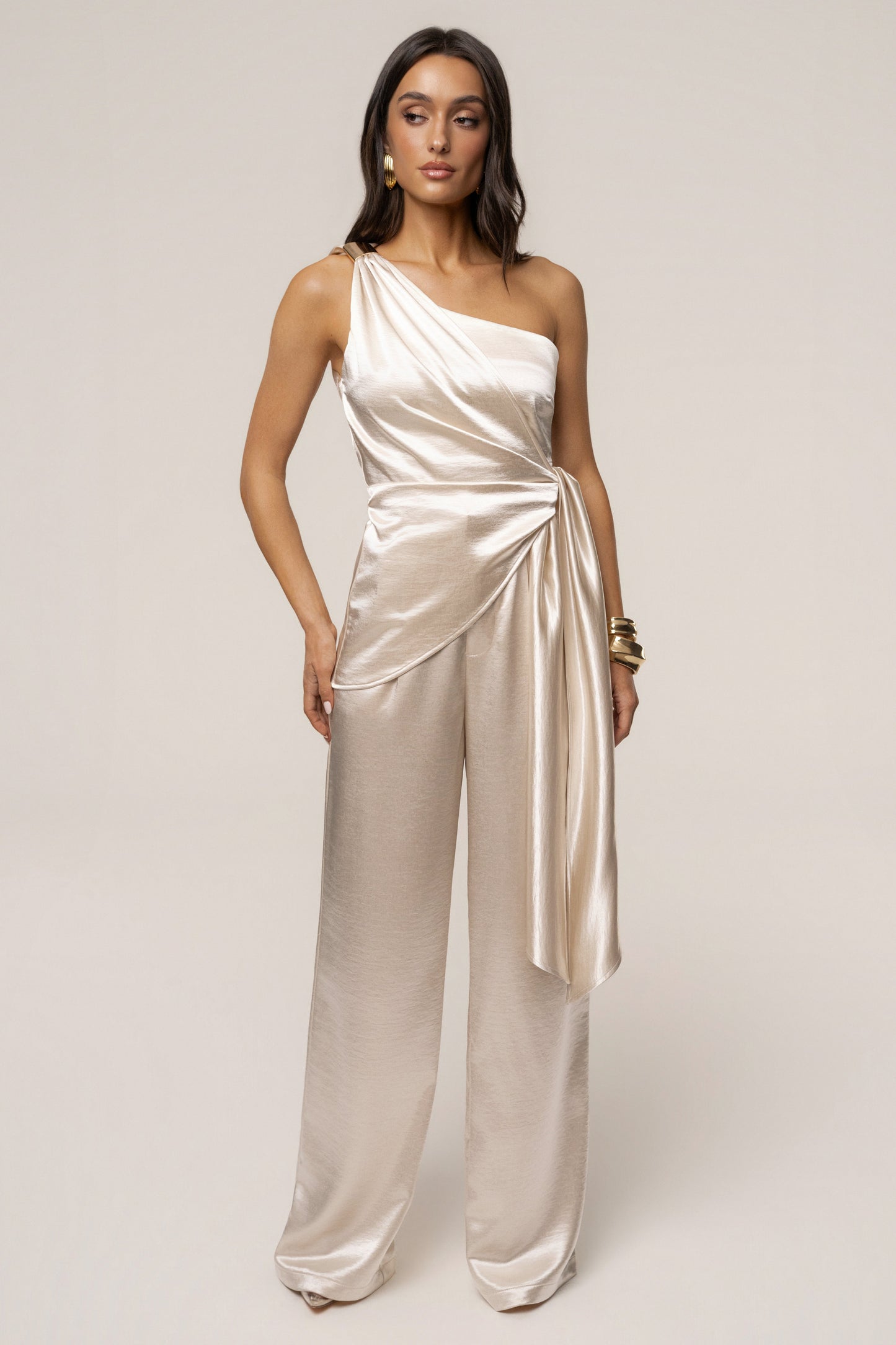 Ivory Thea Satin Pants JLUXLABEL