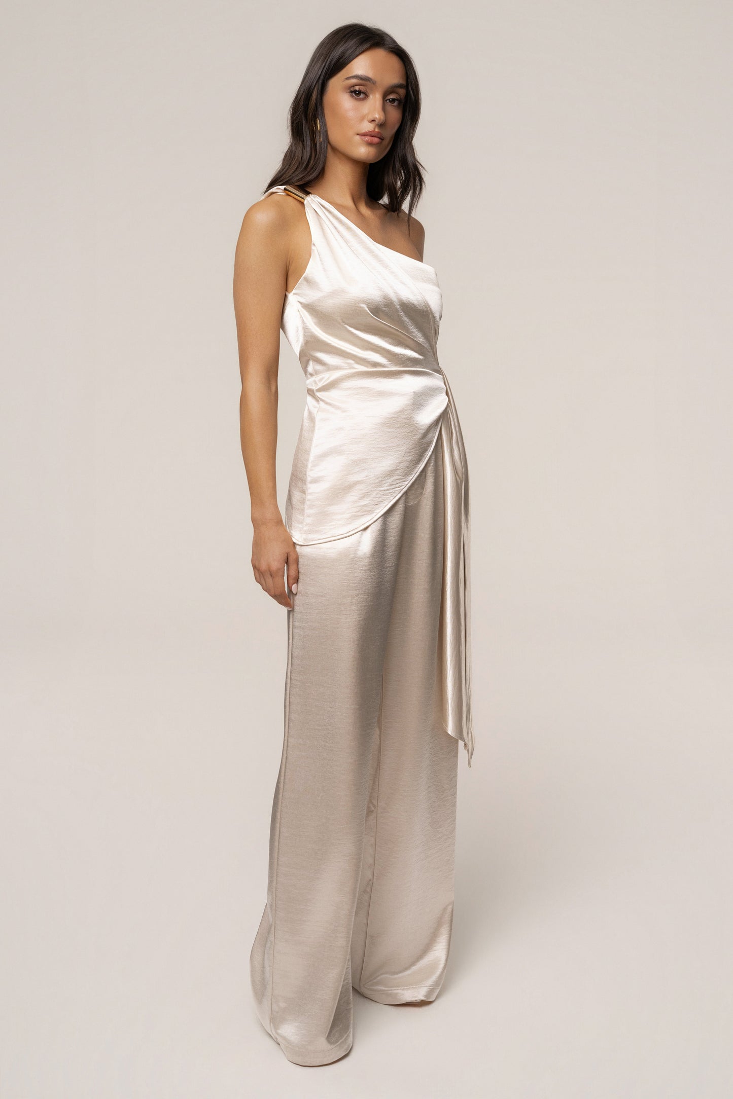 Ivory Palmera Satin Top JLUXLABEL