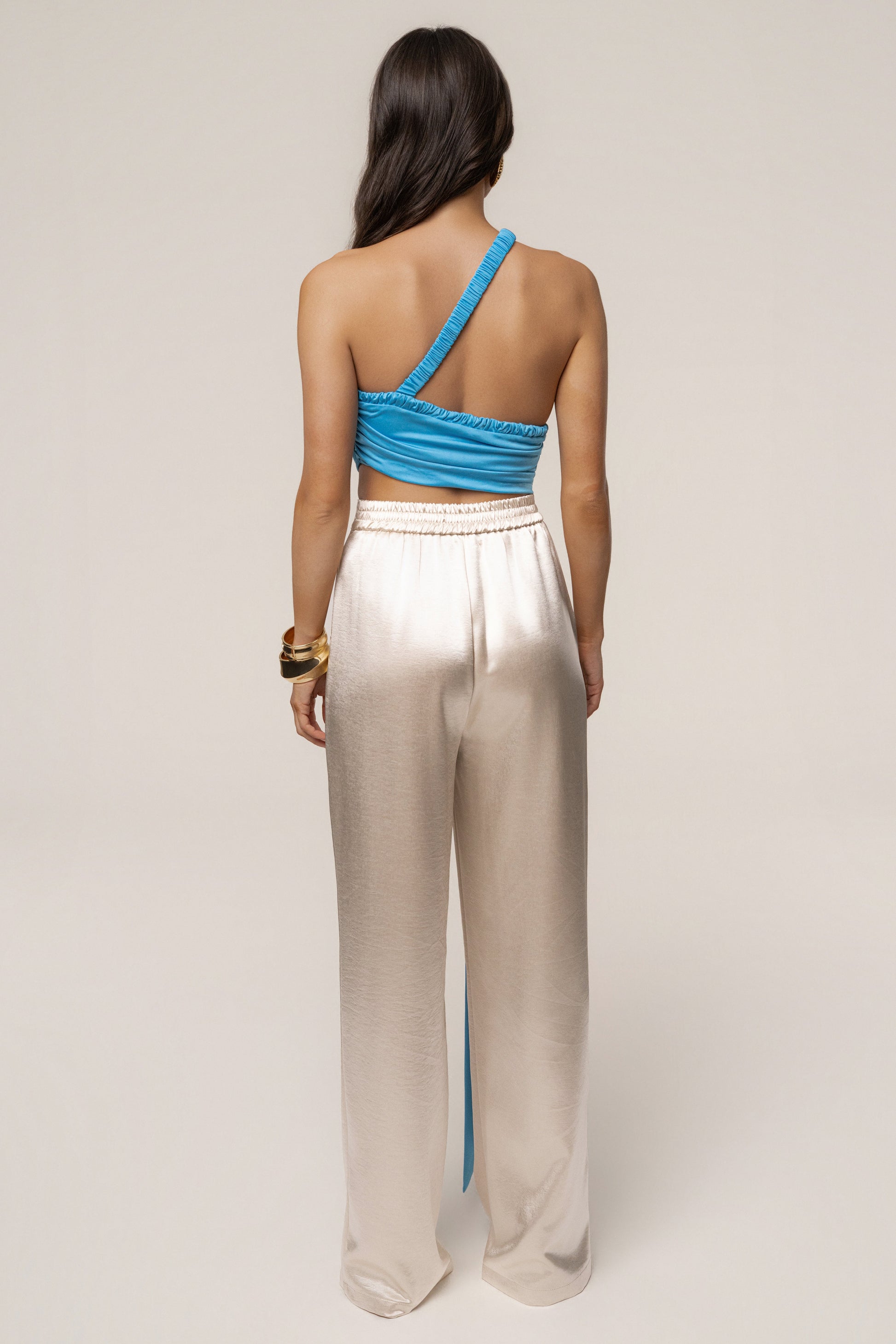 Blue Spotlight Draped Top JLUXLABEL