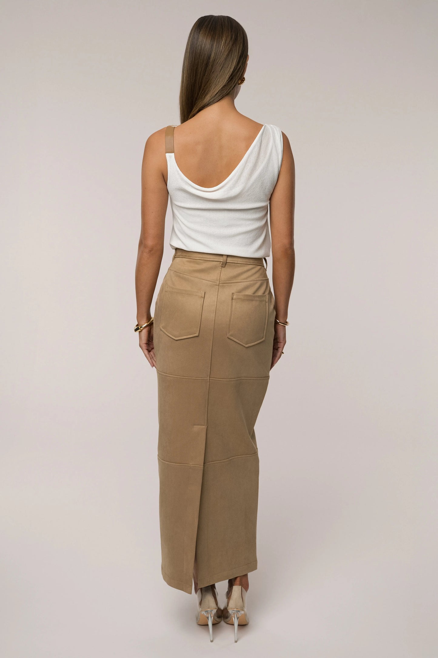 Ivory Shanti Faux Buckle Top JLUXLABEL