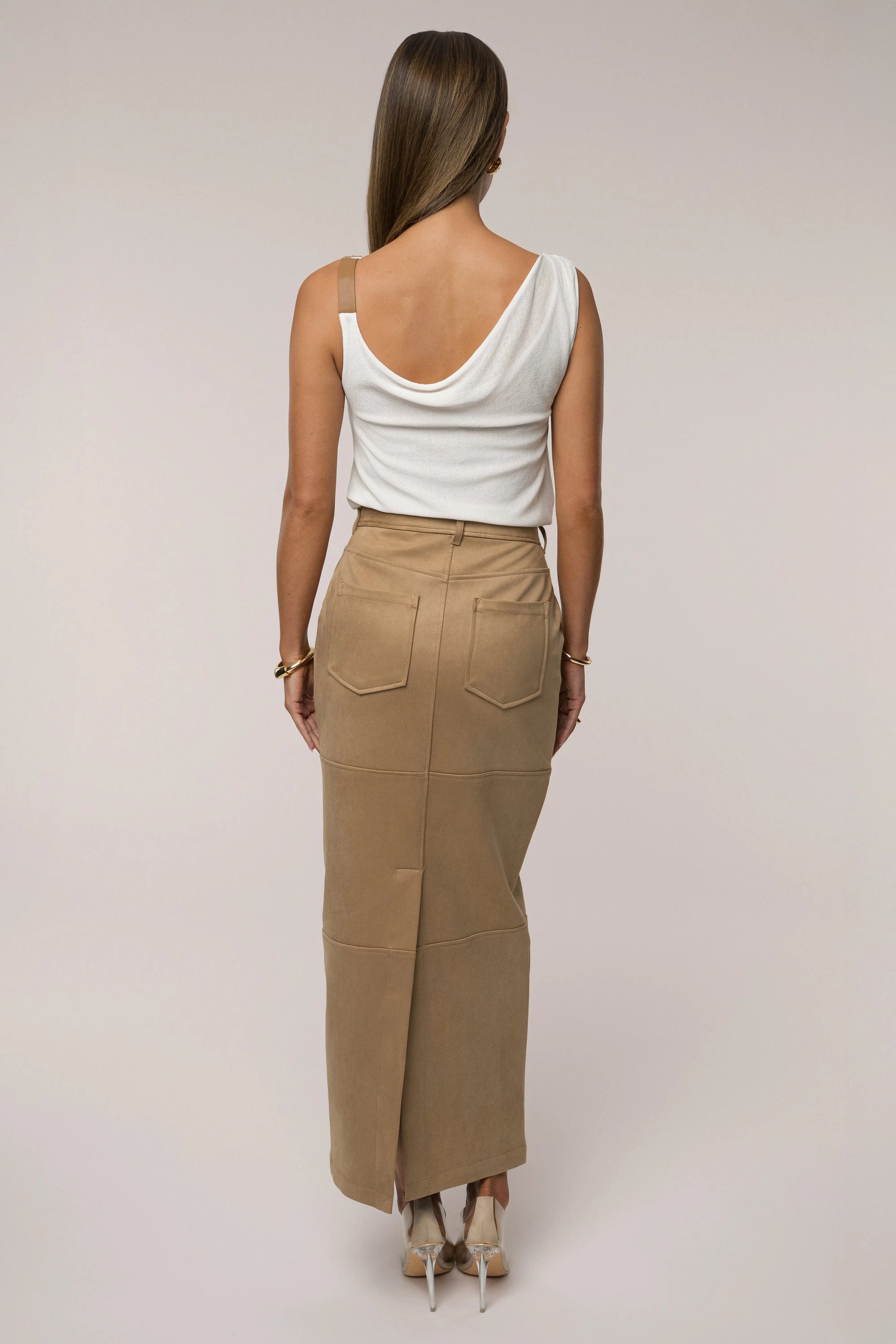 Ivory Shanti Faux Buckle Top JLUXLABEL