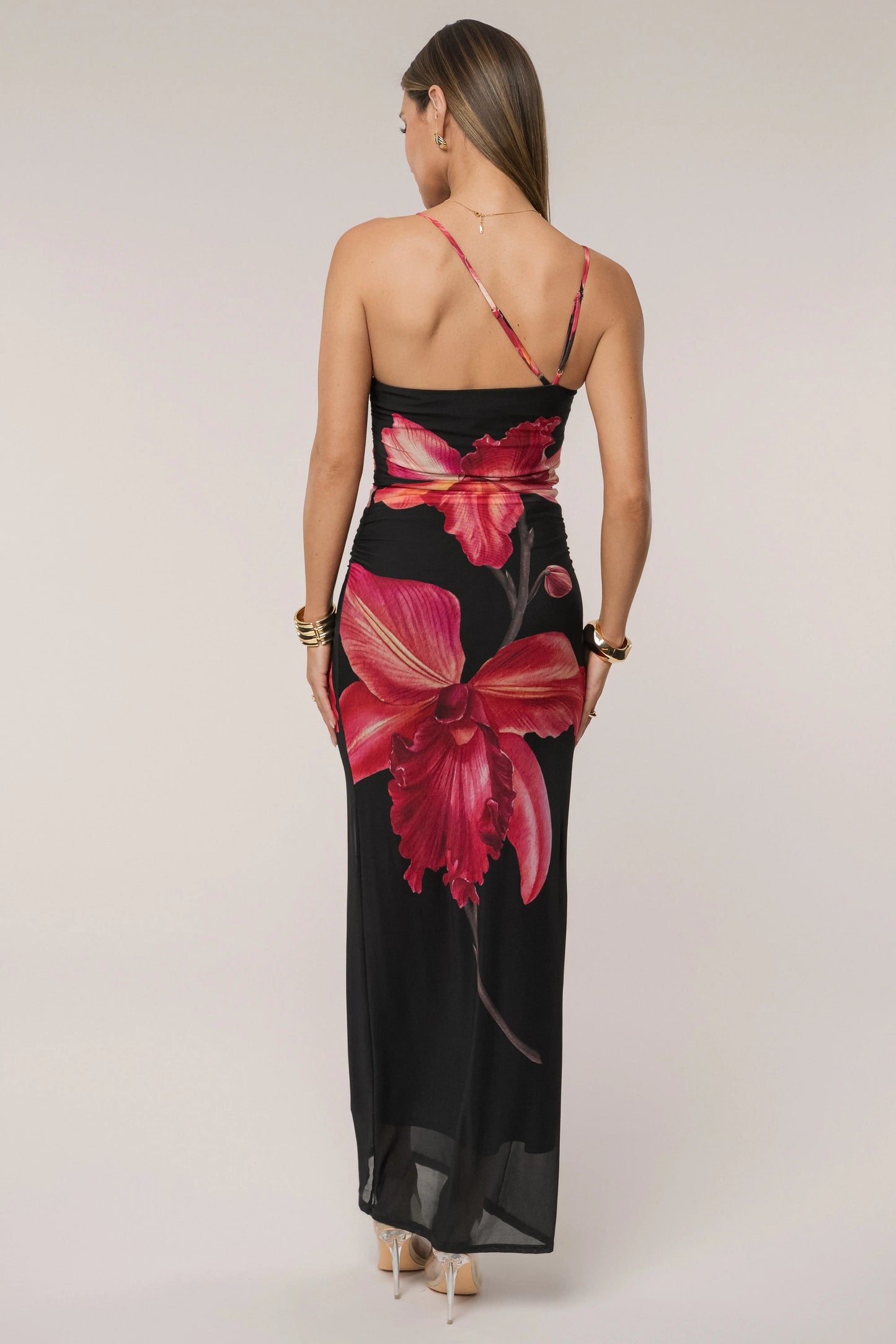 Black Floral Fleur De Lune Maxi Dress JLUXLABEL