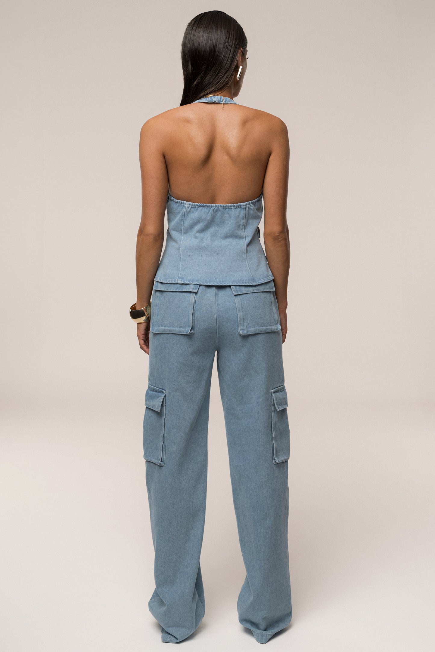 Medium Wash Josie Denim Halter Top