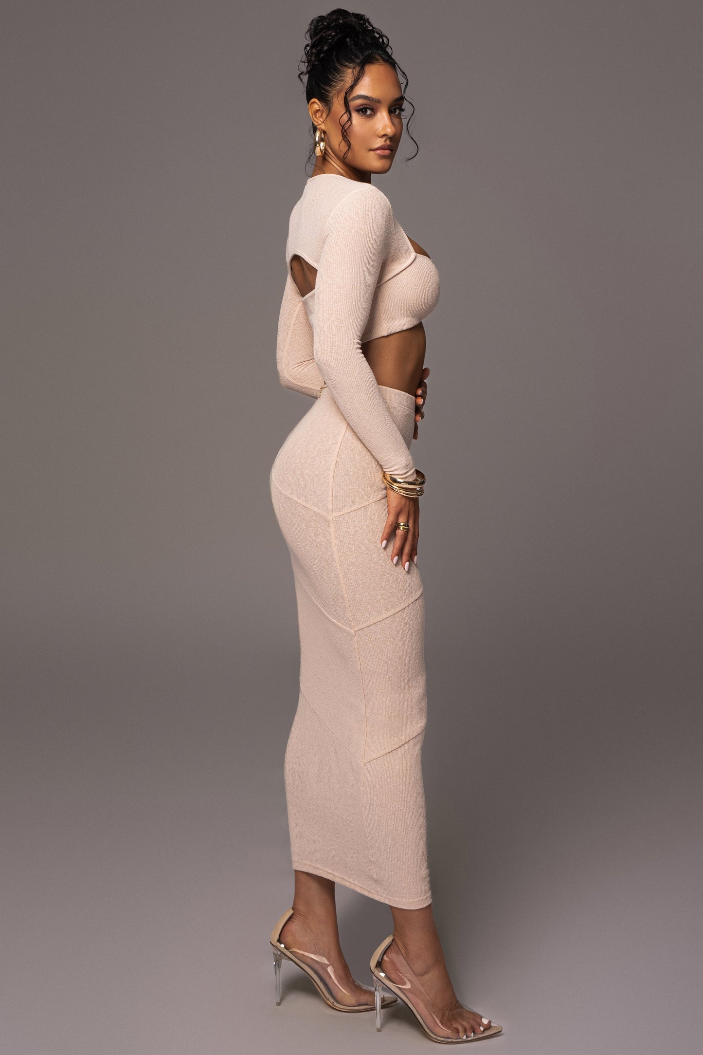 Beige All About You Skirt Set