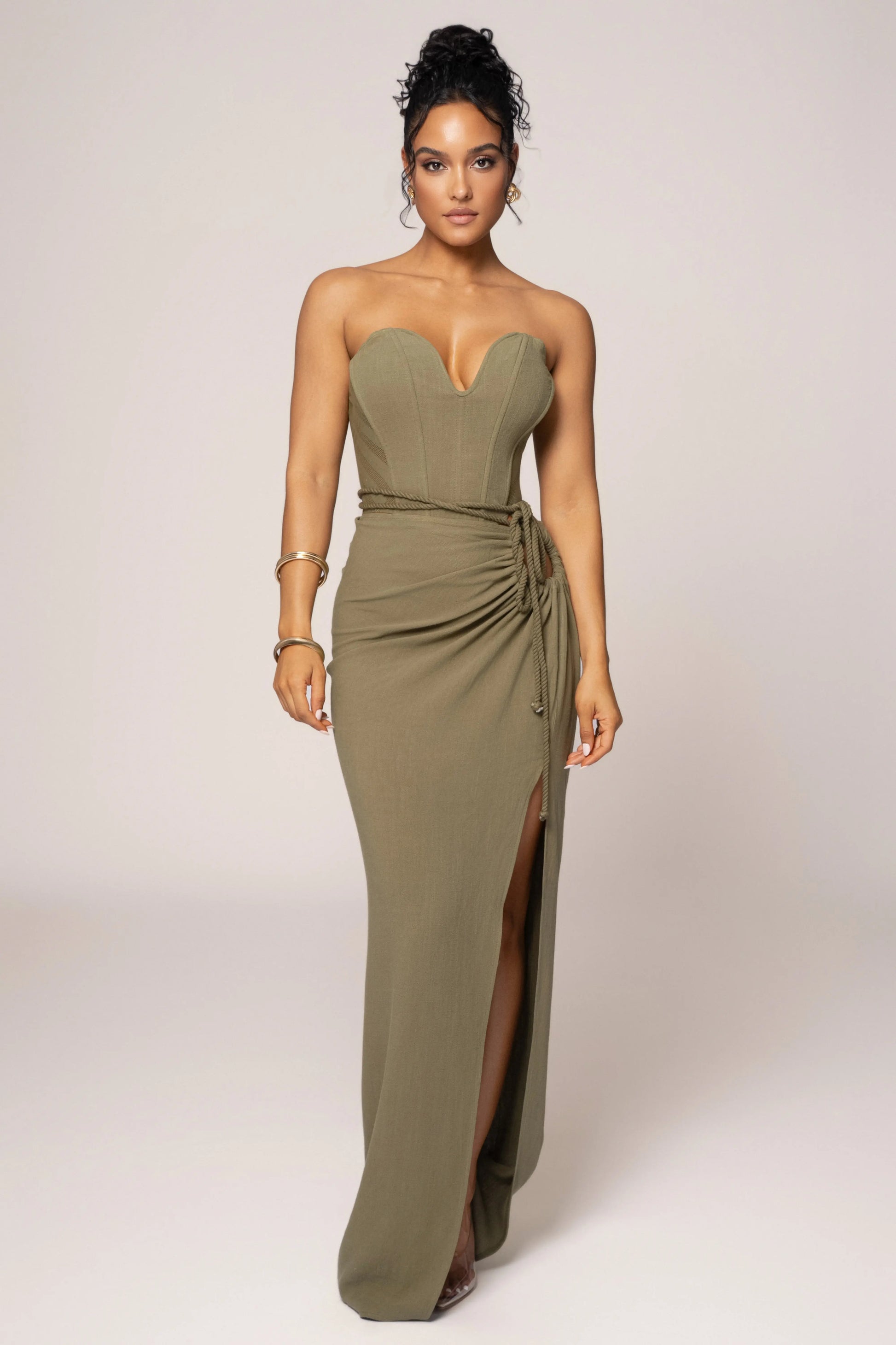 Olive Destination Linen Skirt Set JLUXLABEL
