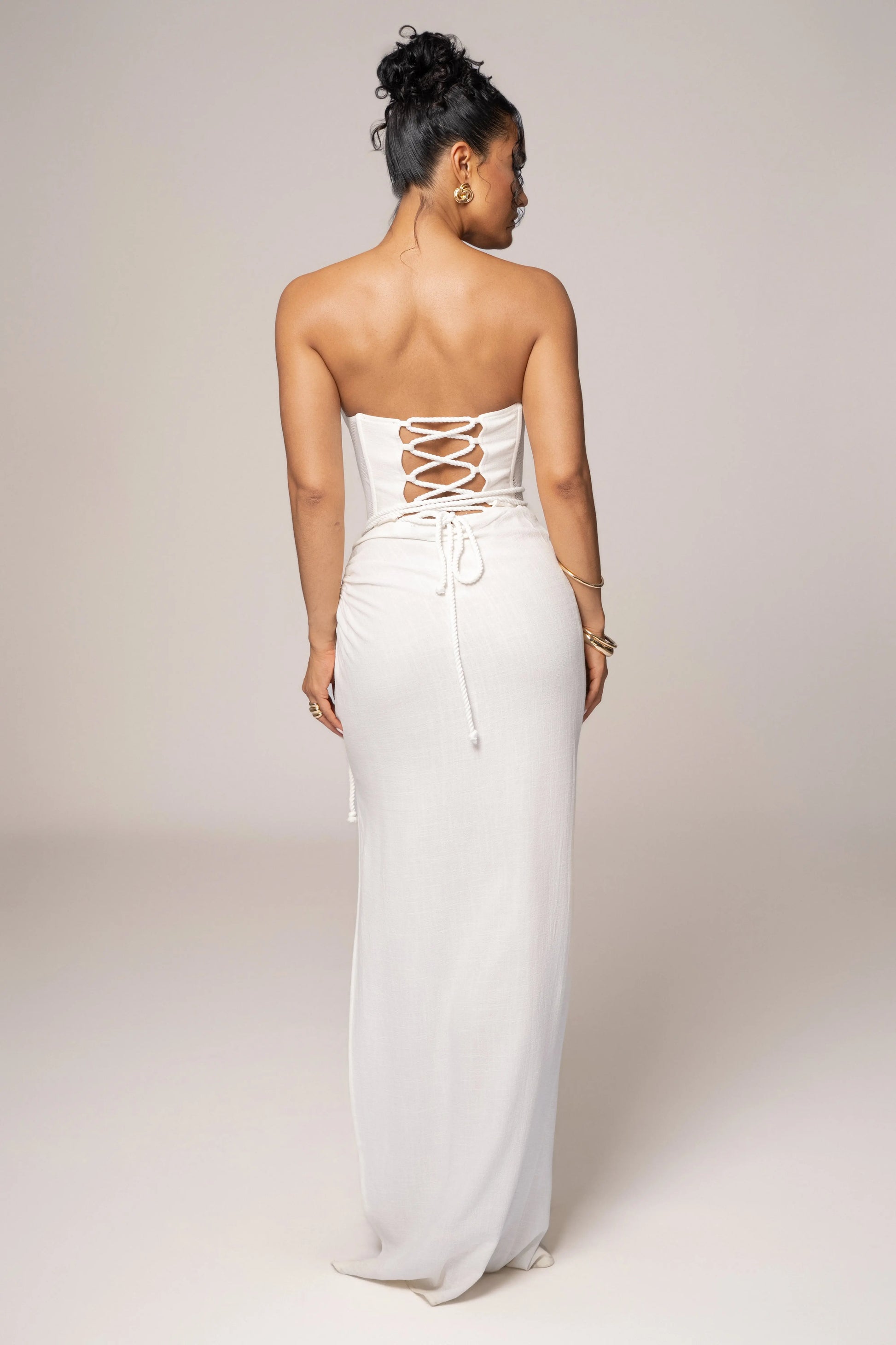 Ivory Destination Linen Skirt Set JLUXLABEL