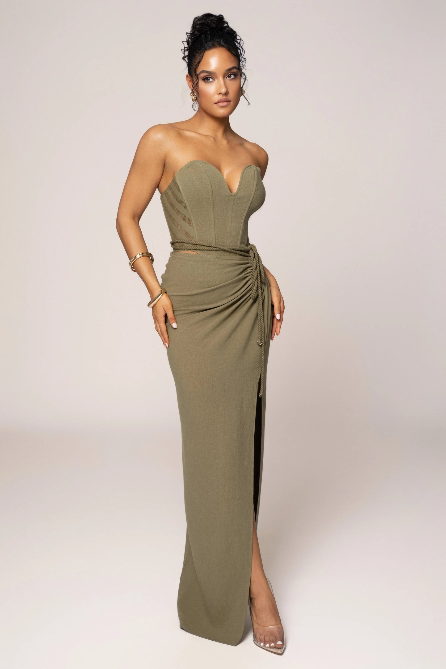 Olive Destination Linen Skirt Set JLUXLABEL