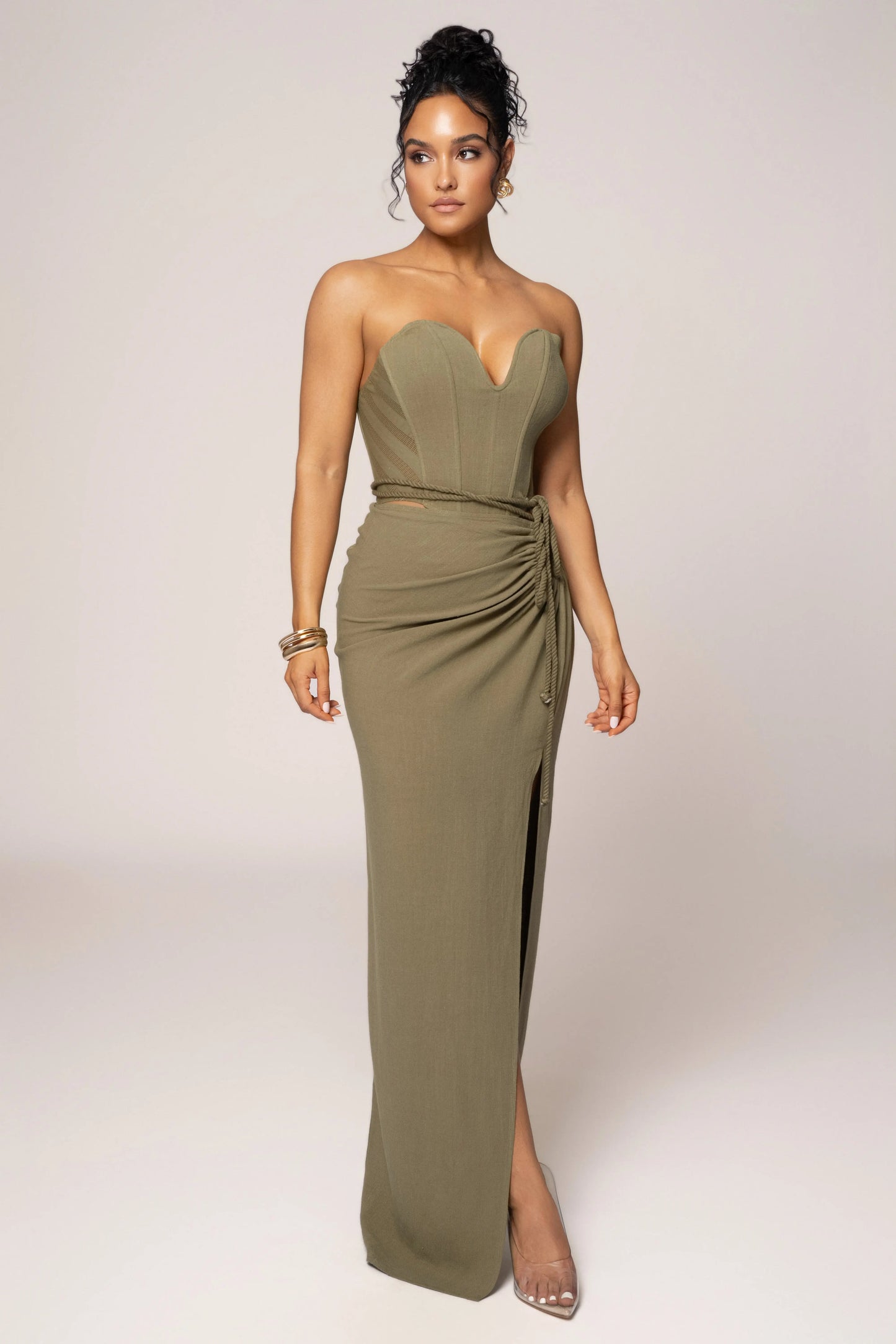 Olive Destination Linen Skirt Set JLUXLABEL