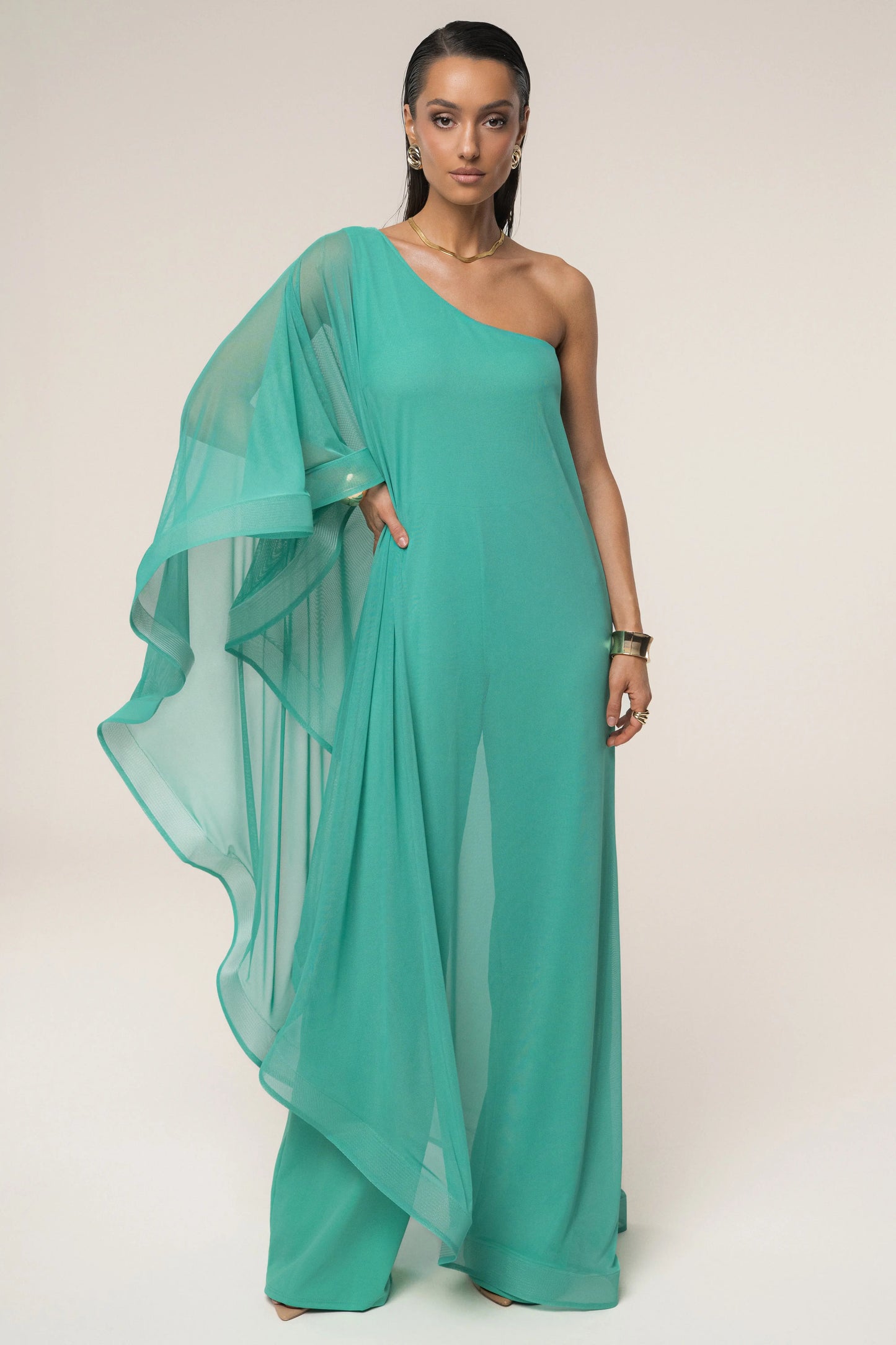 Green New Waves Jumpsuit JLUXLABEL