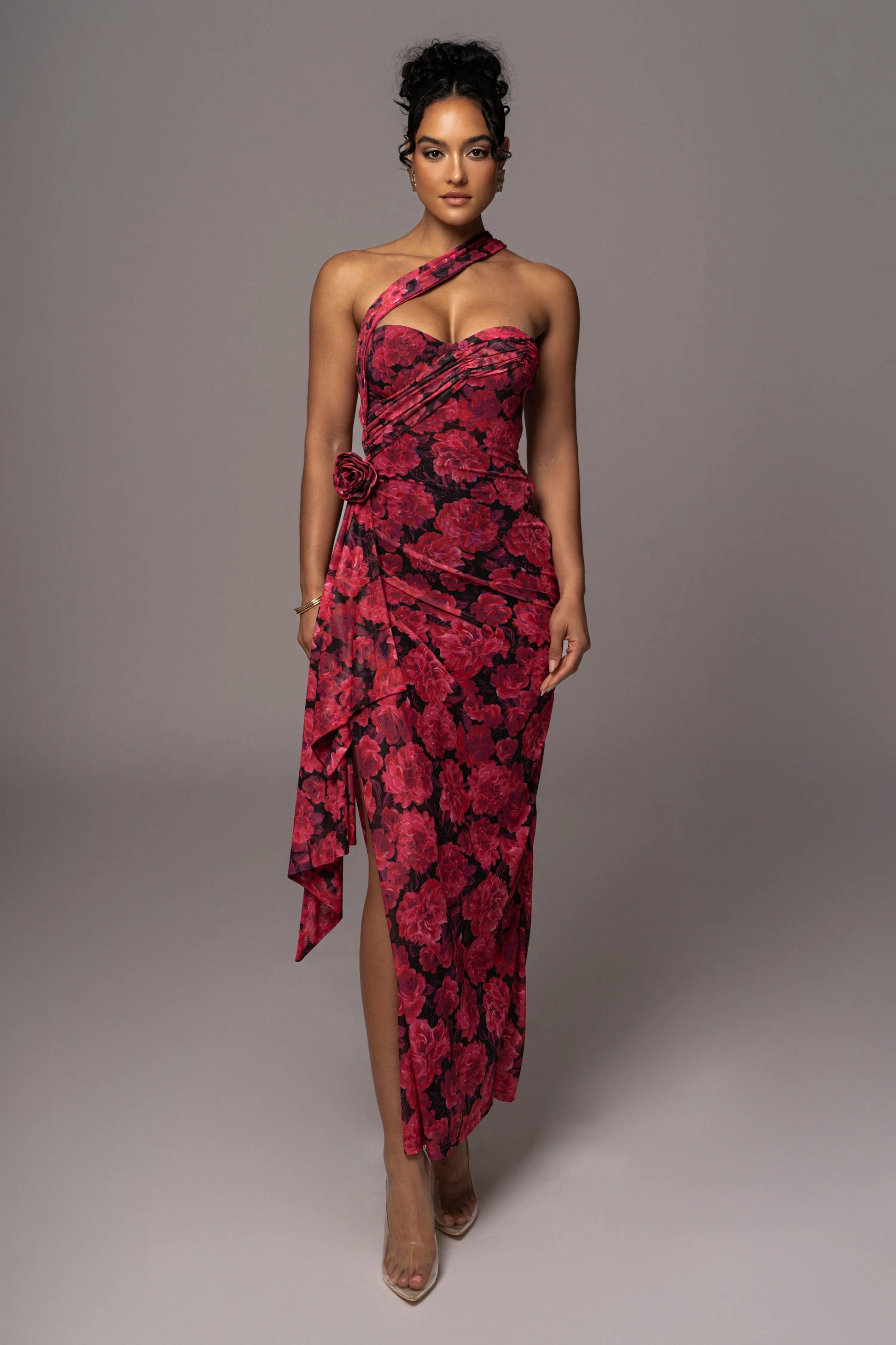 Pink Floral Villa Rosa Maxi Dress JLUXLABEL