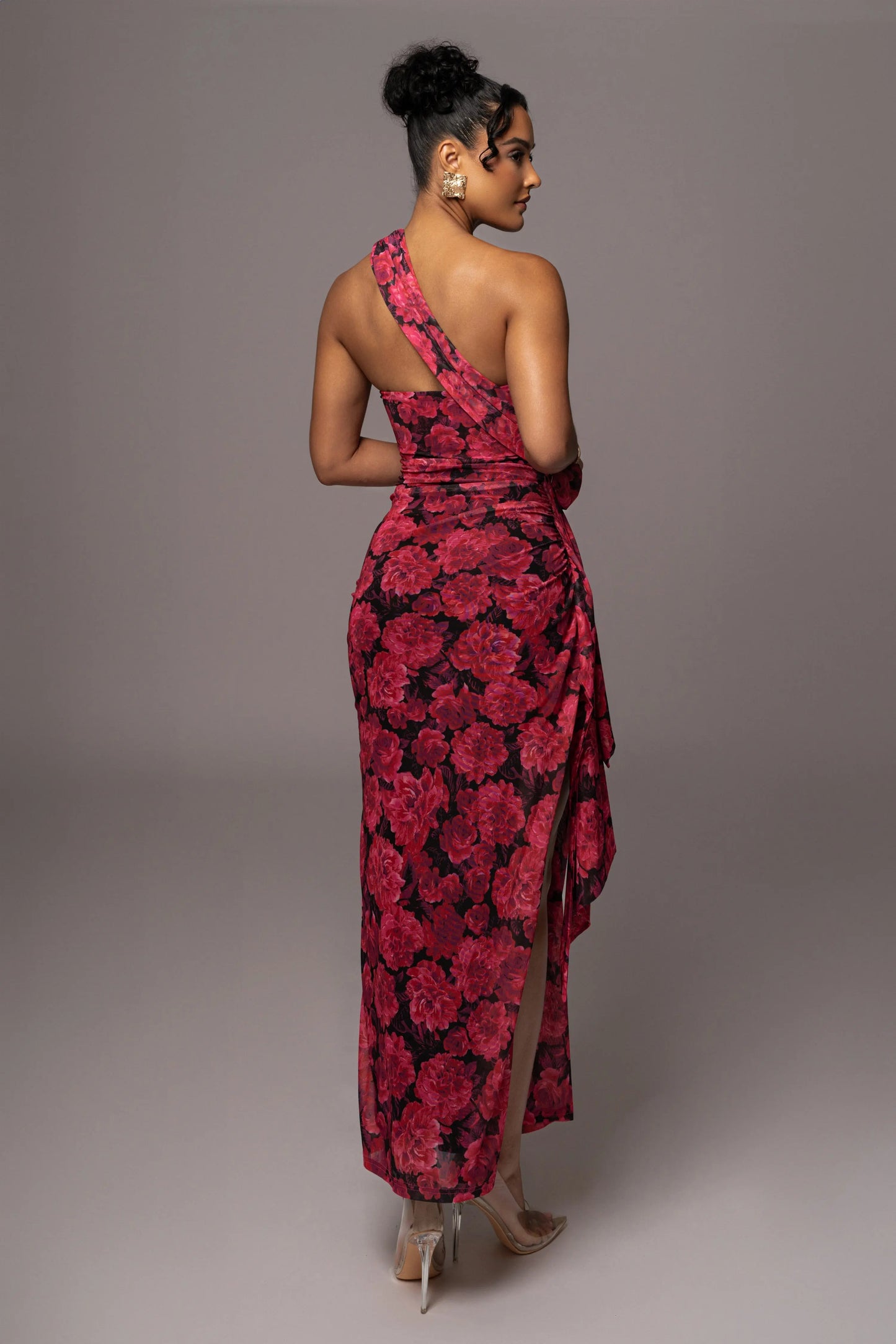 Pink Floral Villa Rosa Maxi Dress JLUXLABEL