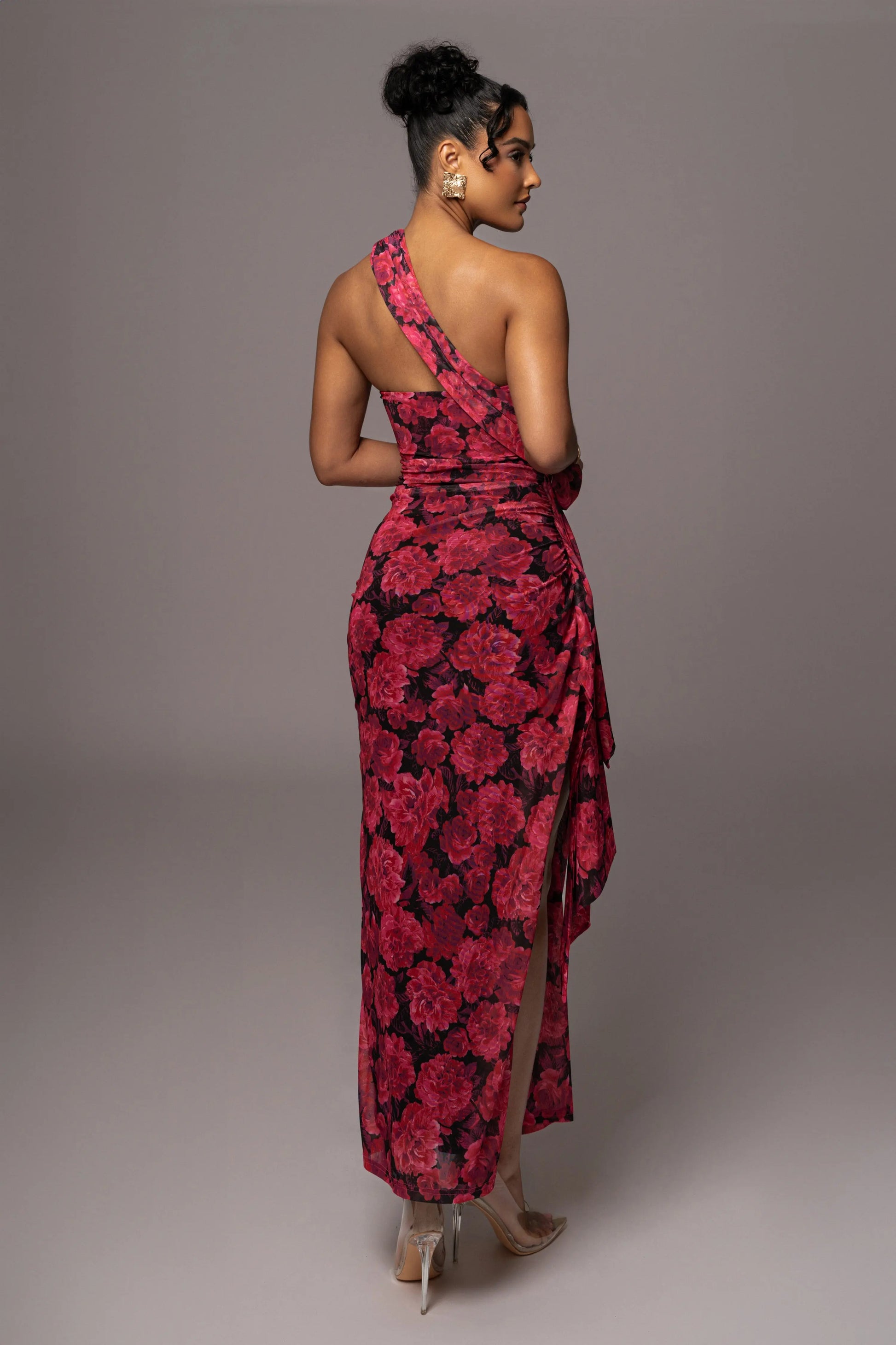 Pink Floral Villa Rosa Maxi Dress JLUXLABEL