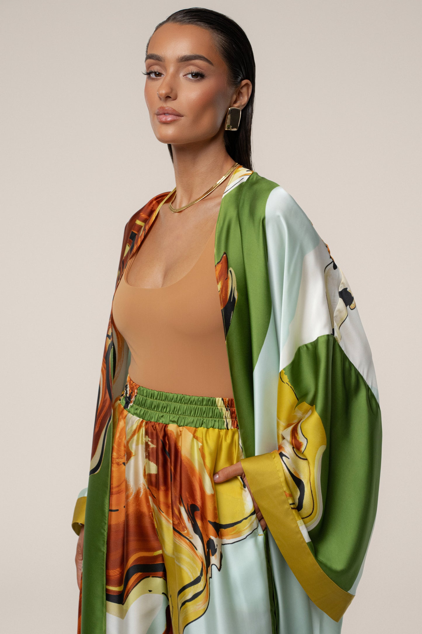 PRE-ORDER Green Tropical Print Nola Maxi Duster