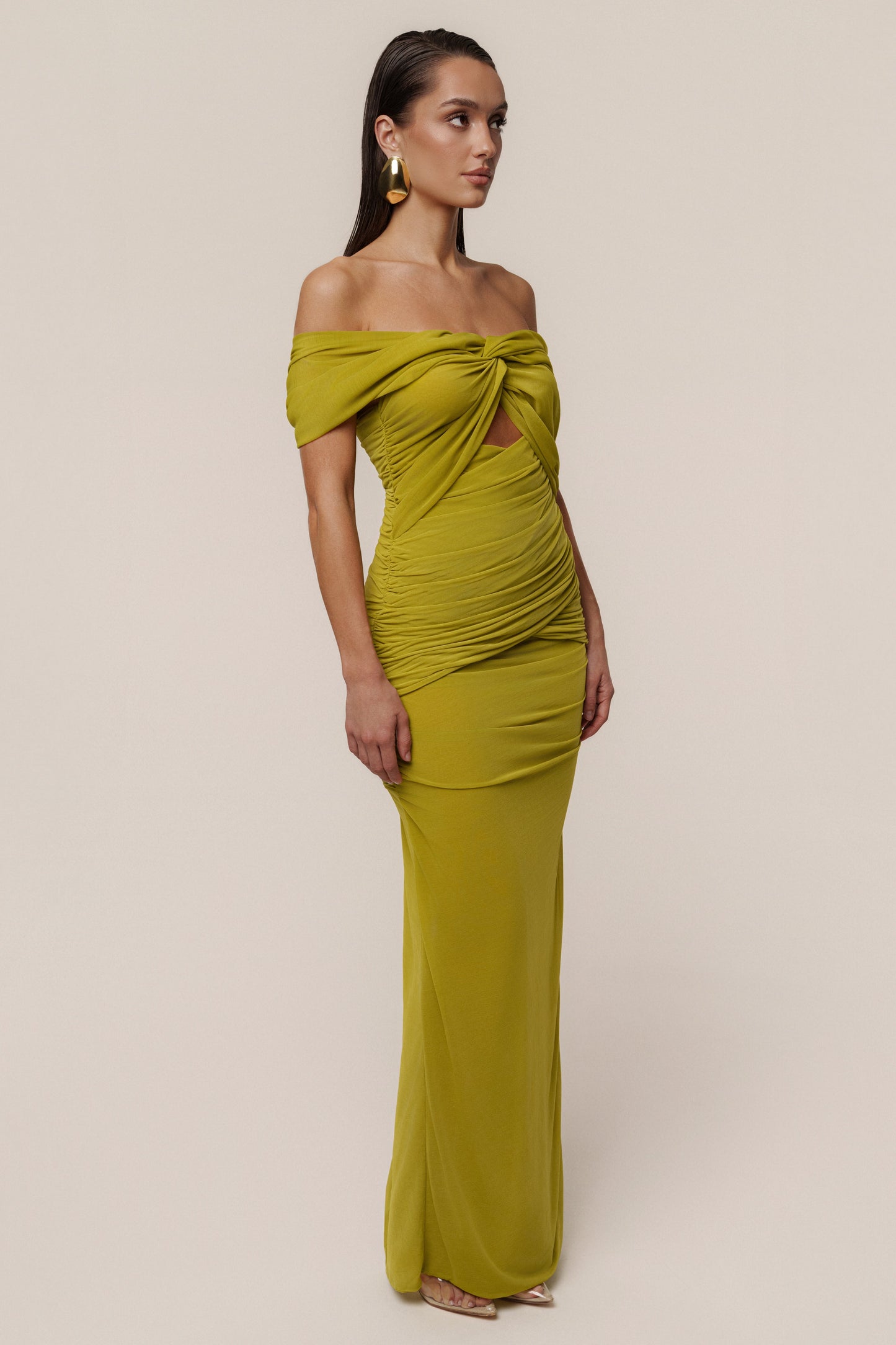 Moss Alessandra Off Shoulder Maxi Dress JLUXLABEL