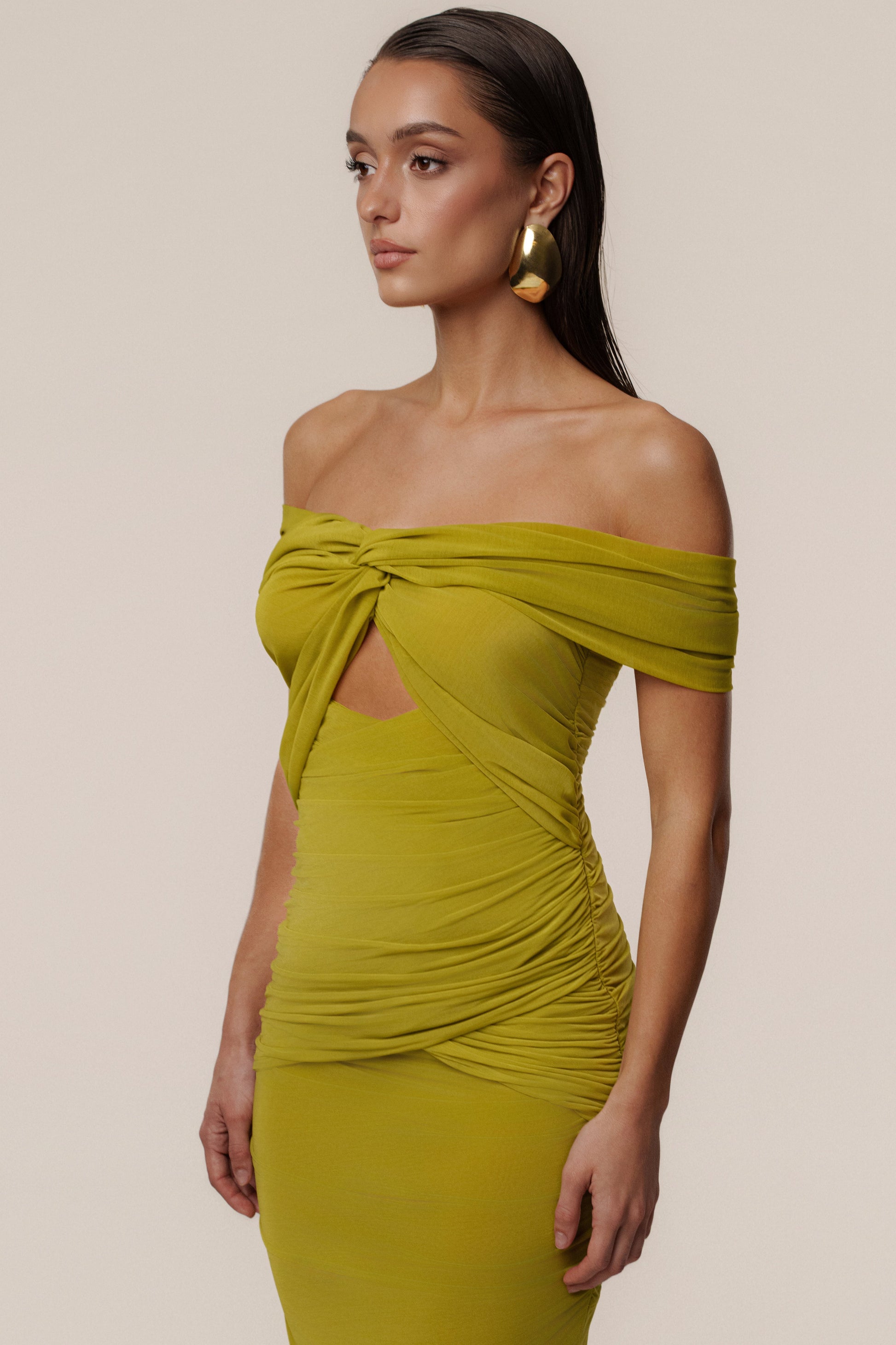 Moss Alessandra Off Shoulder Maxi Dress JLUXLABEL
