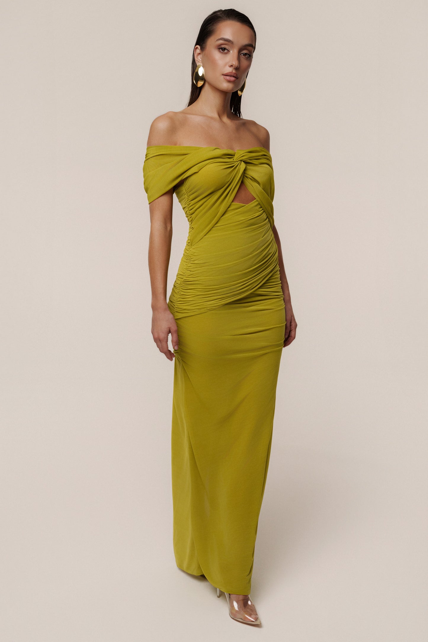 Moss Alessandra Off Shoulder Maxi Dress JLUXLABEL