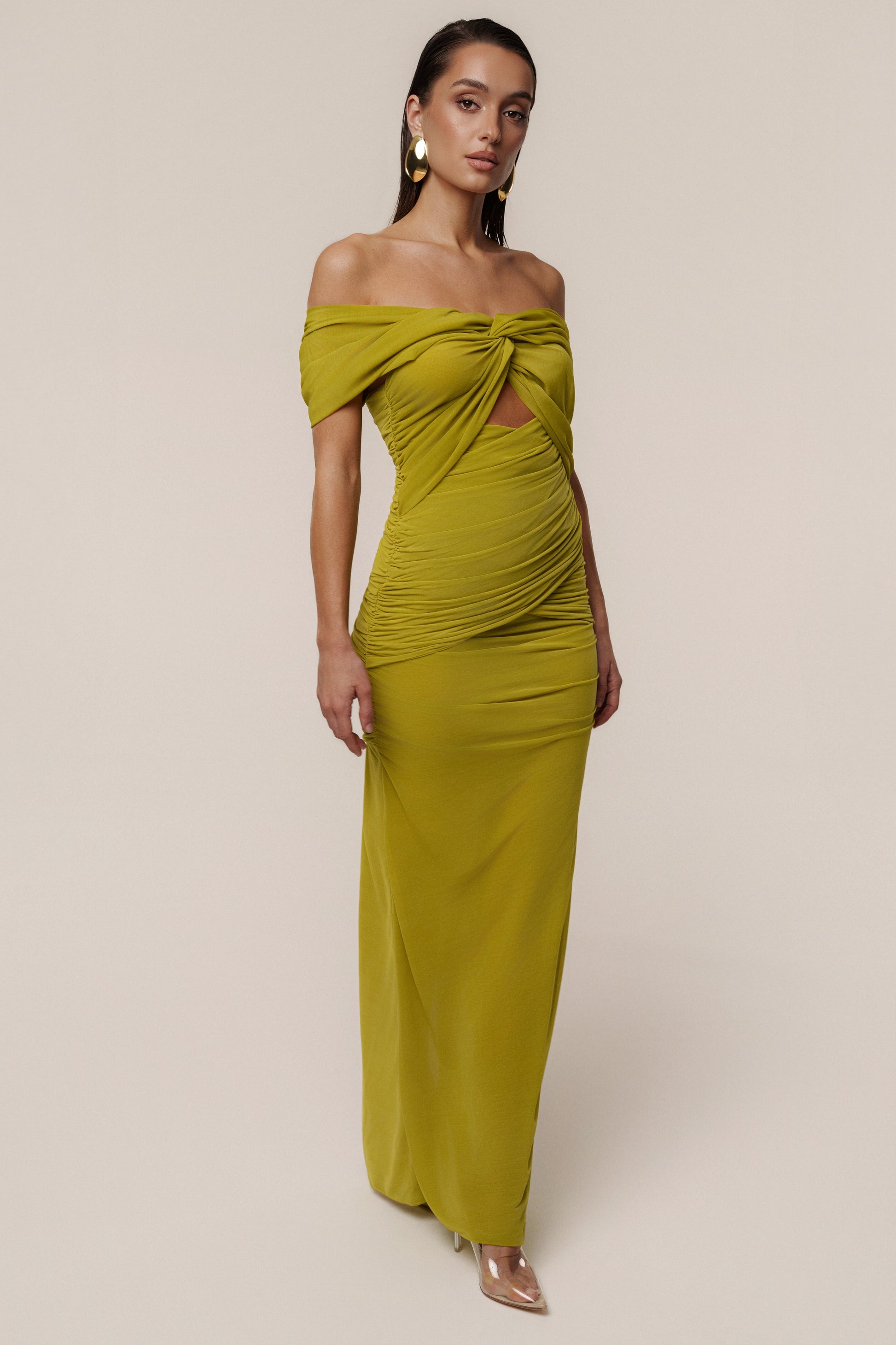 Moss Alessandra Off Shoulder Maxi Dress JLUXLABEL