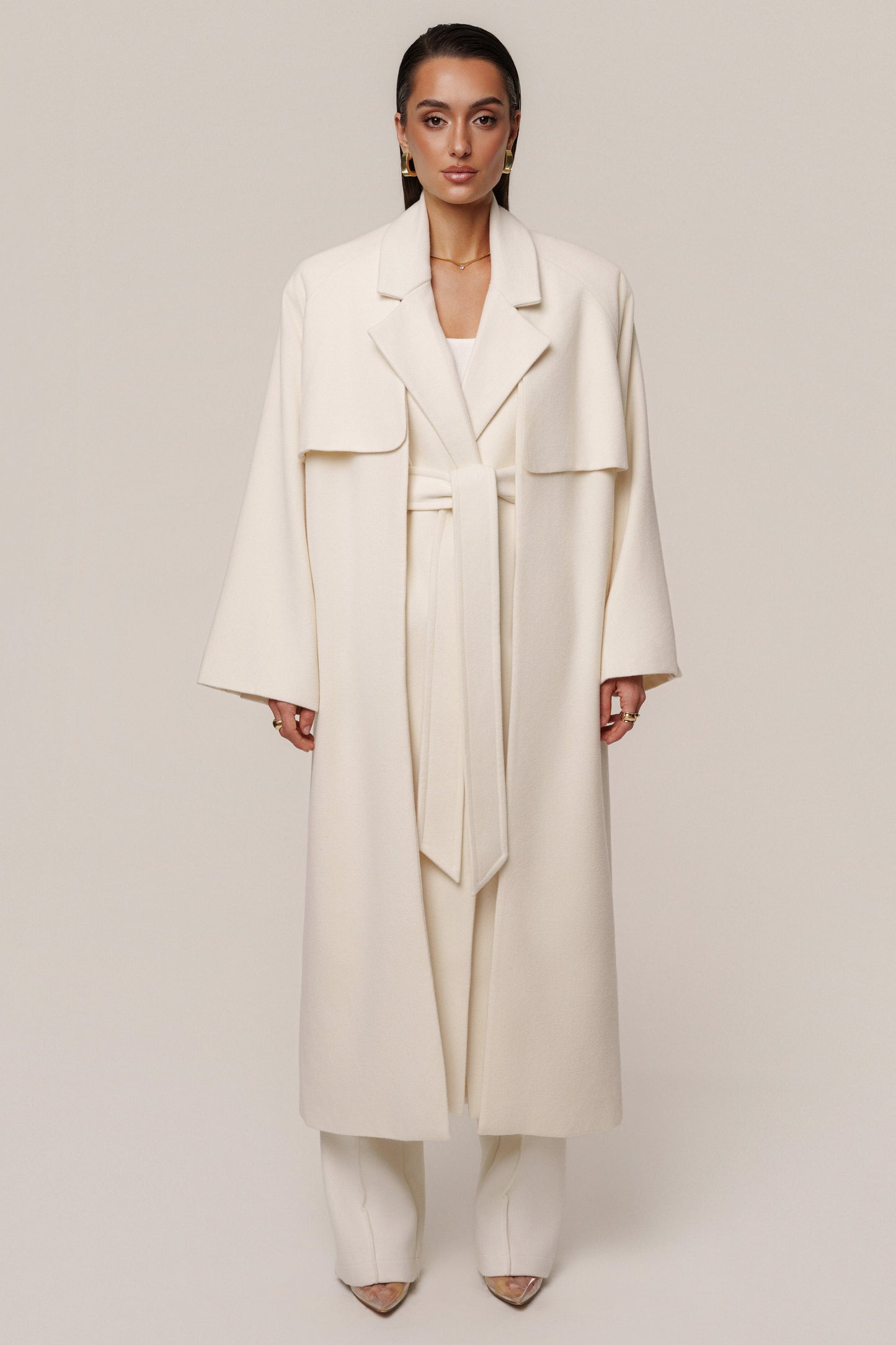 Ivory Cloud Woven Coat