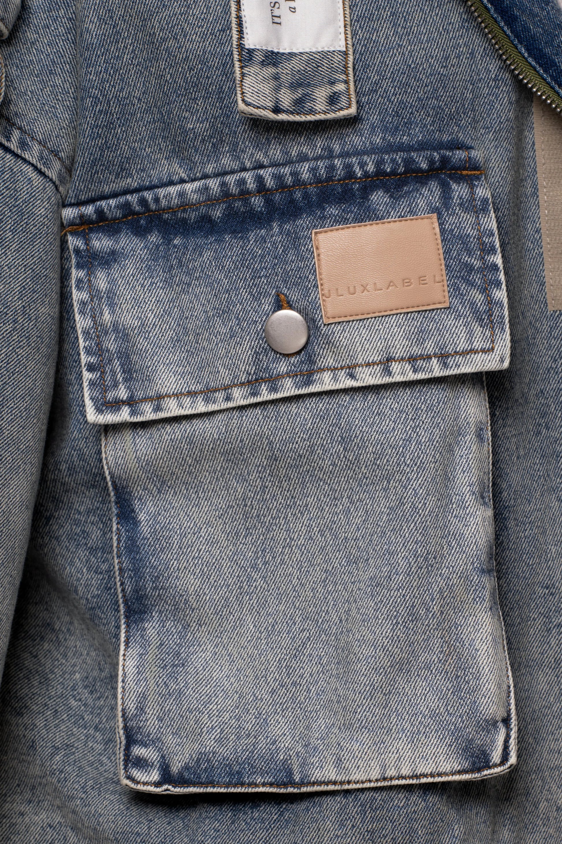 Medium Wash Esther Utility Denim Jacket JLUXLABEL