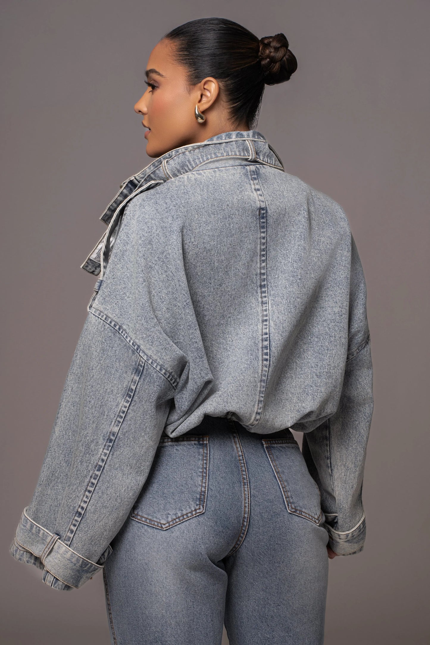 Medium Wash Esther Utility Denim Jacket JLUXLABEL