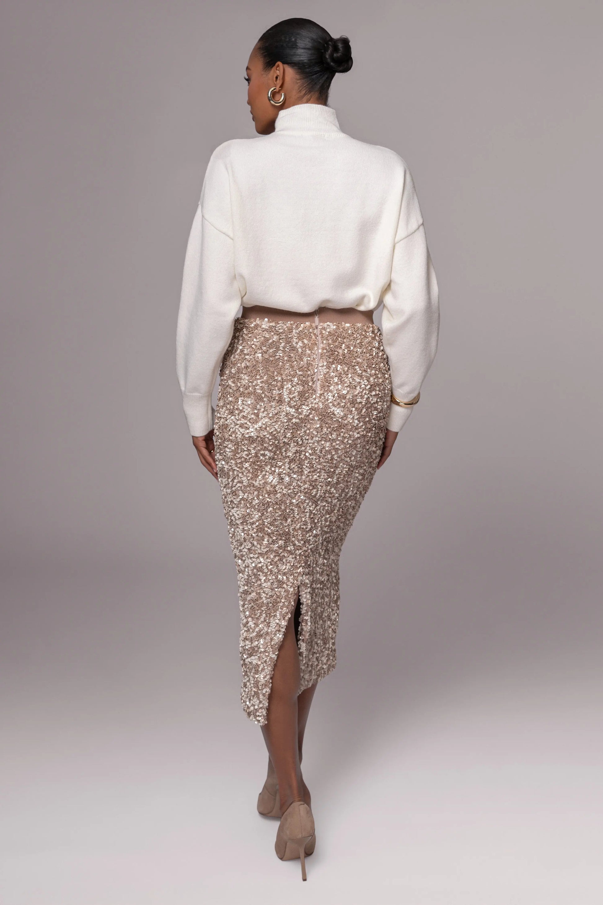 Ivory Turtleneck Sweater Top JLUXLABEL