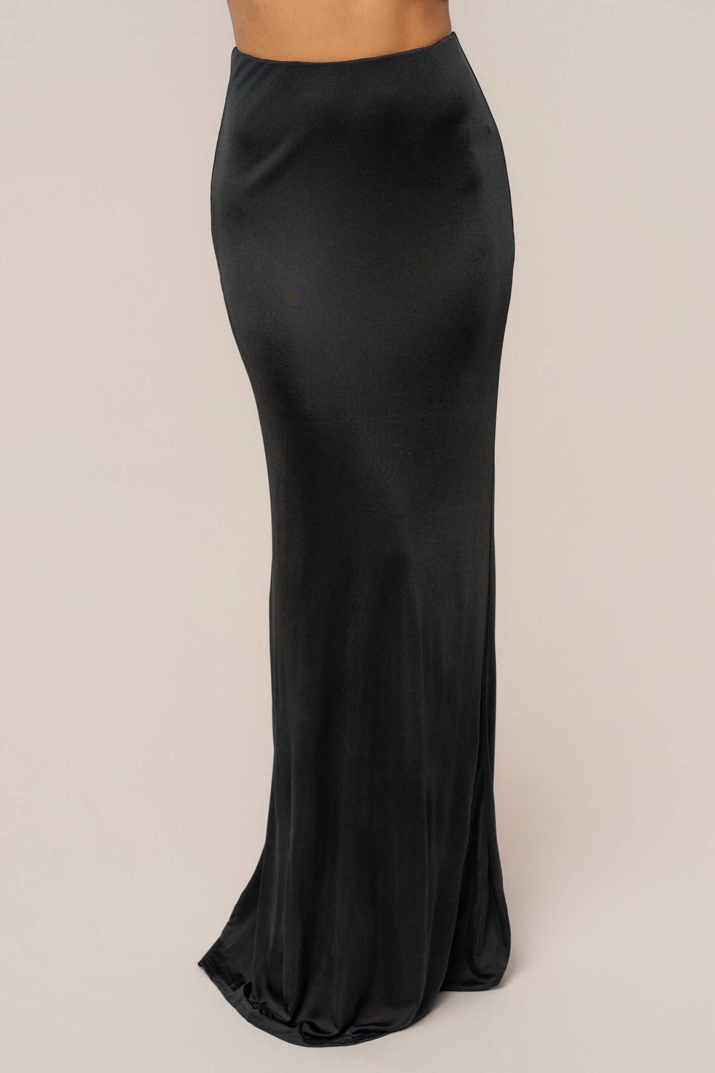 Black Ultra High Waist Maxi Skirt