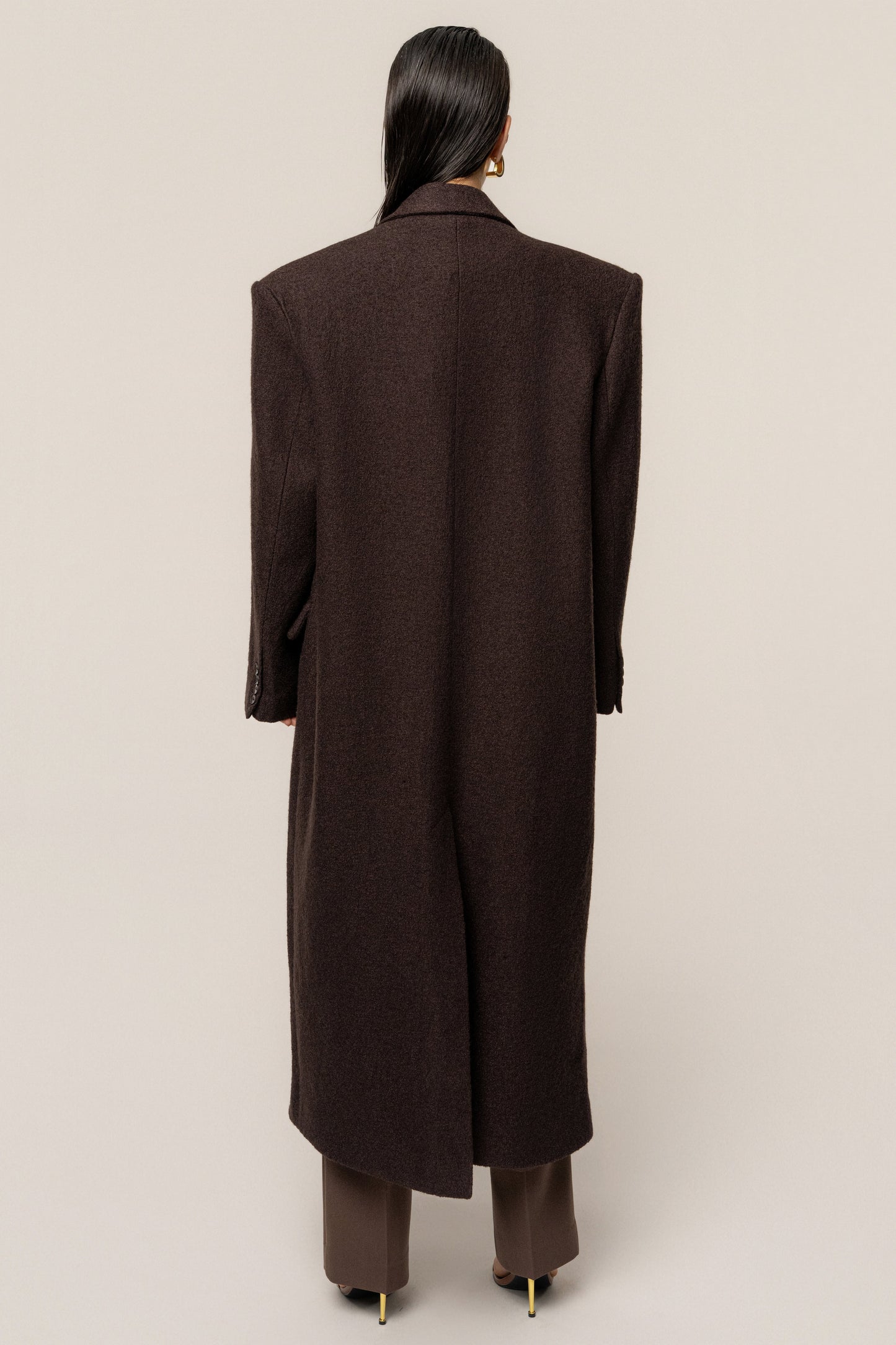 Chocolate Oversize Double Breasted Coat