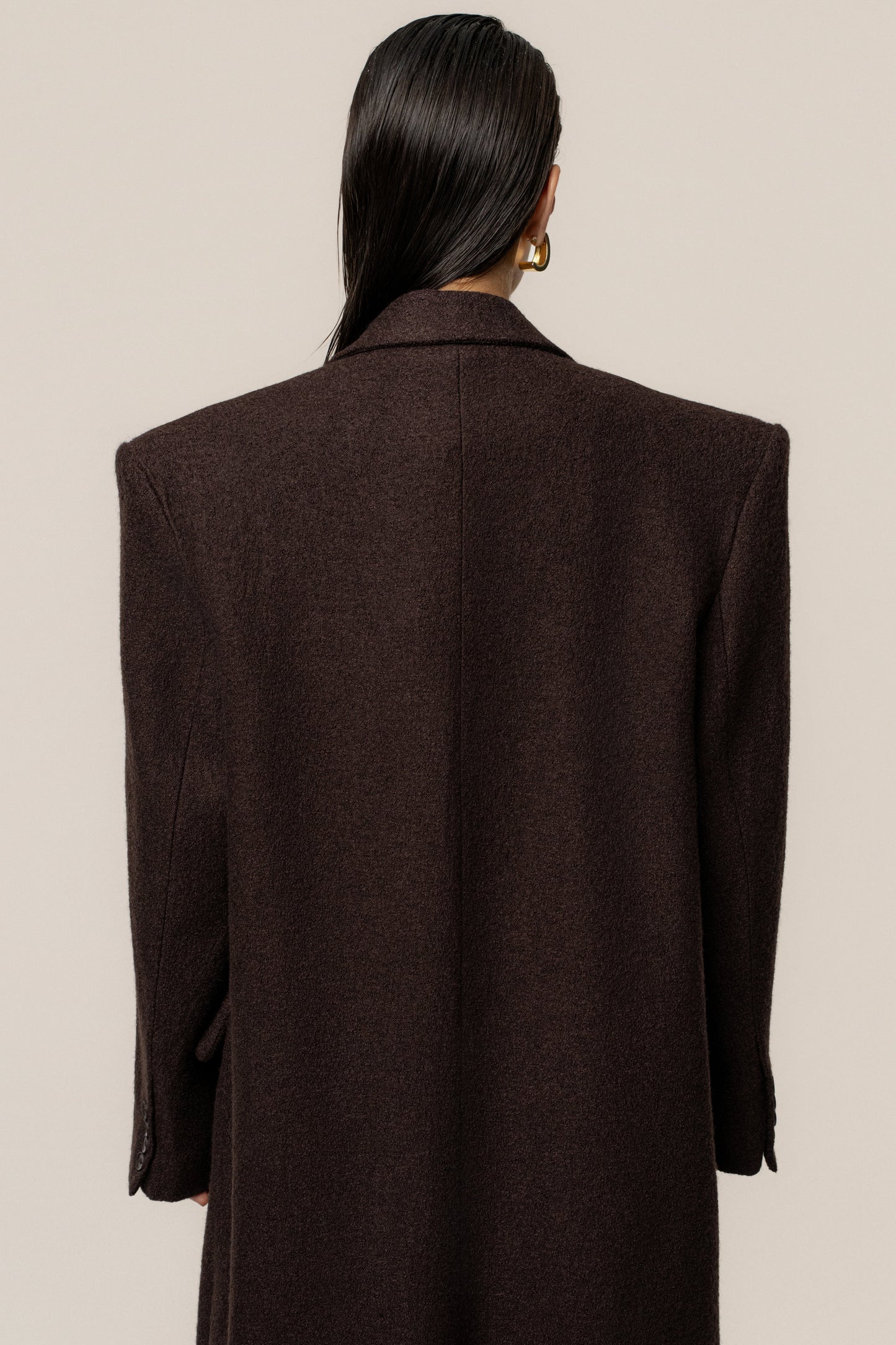 Chocolate Oversize Double Breasted Coat