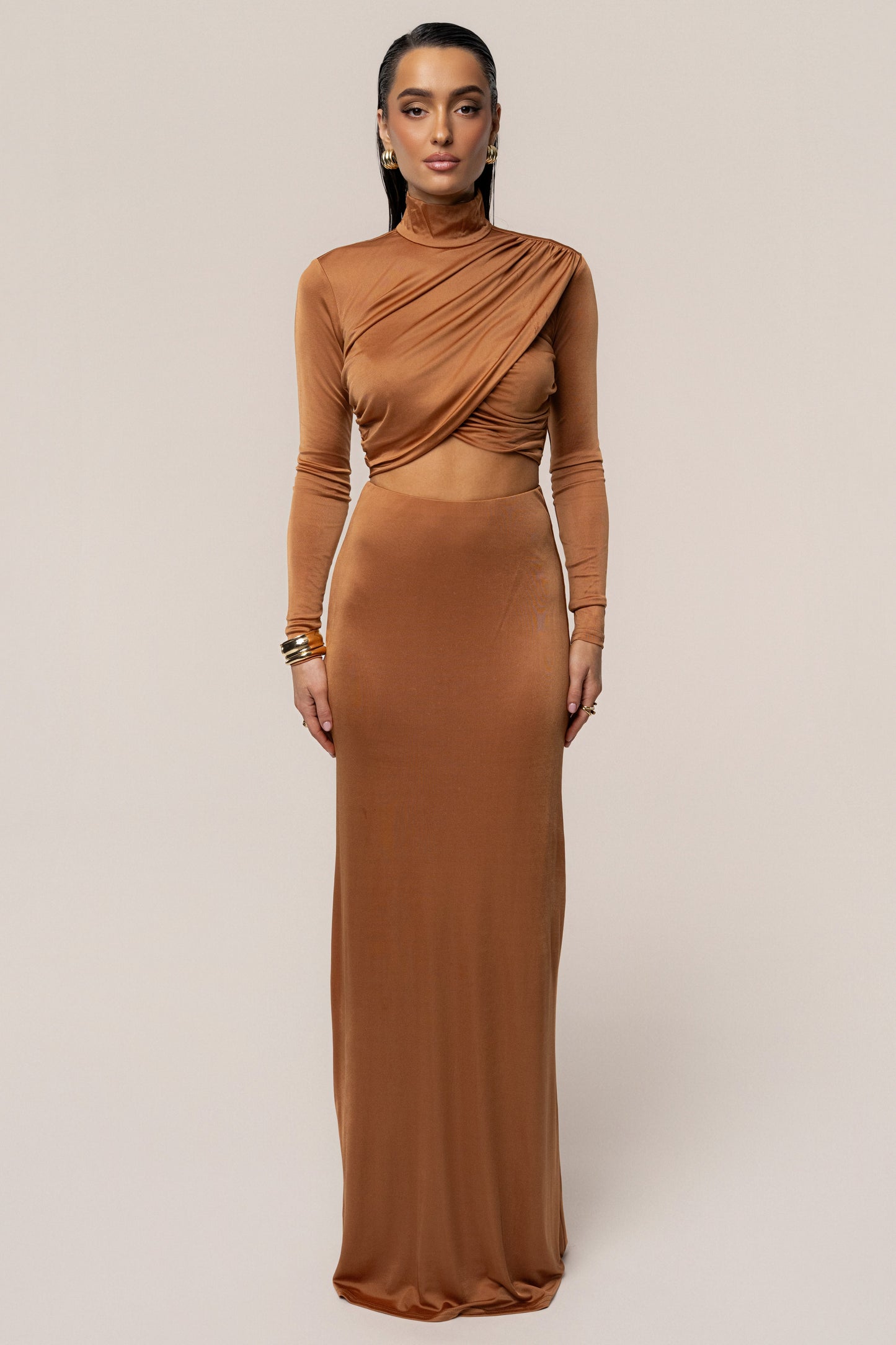 Copper Ultra High Waist Maxi Skirt