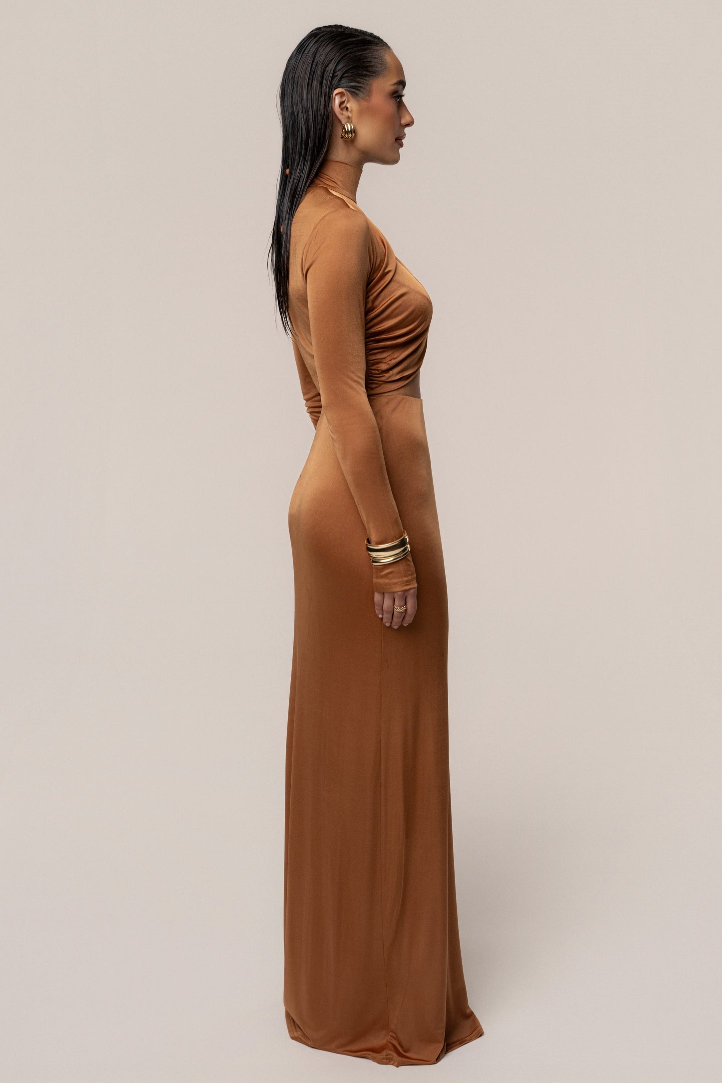 Copper Ultra High Waist Maxi Skirt