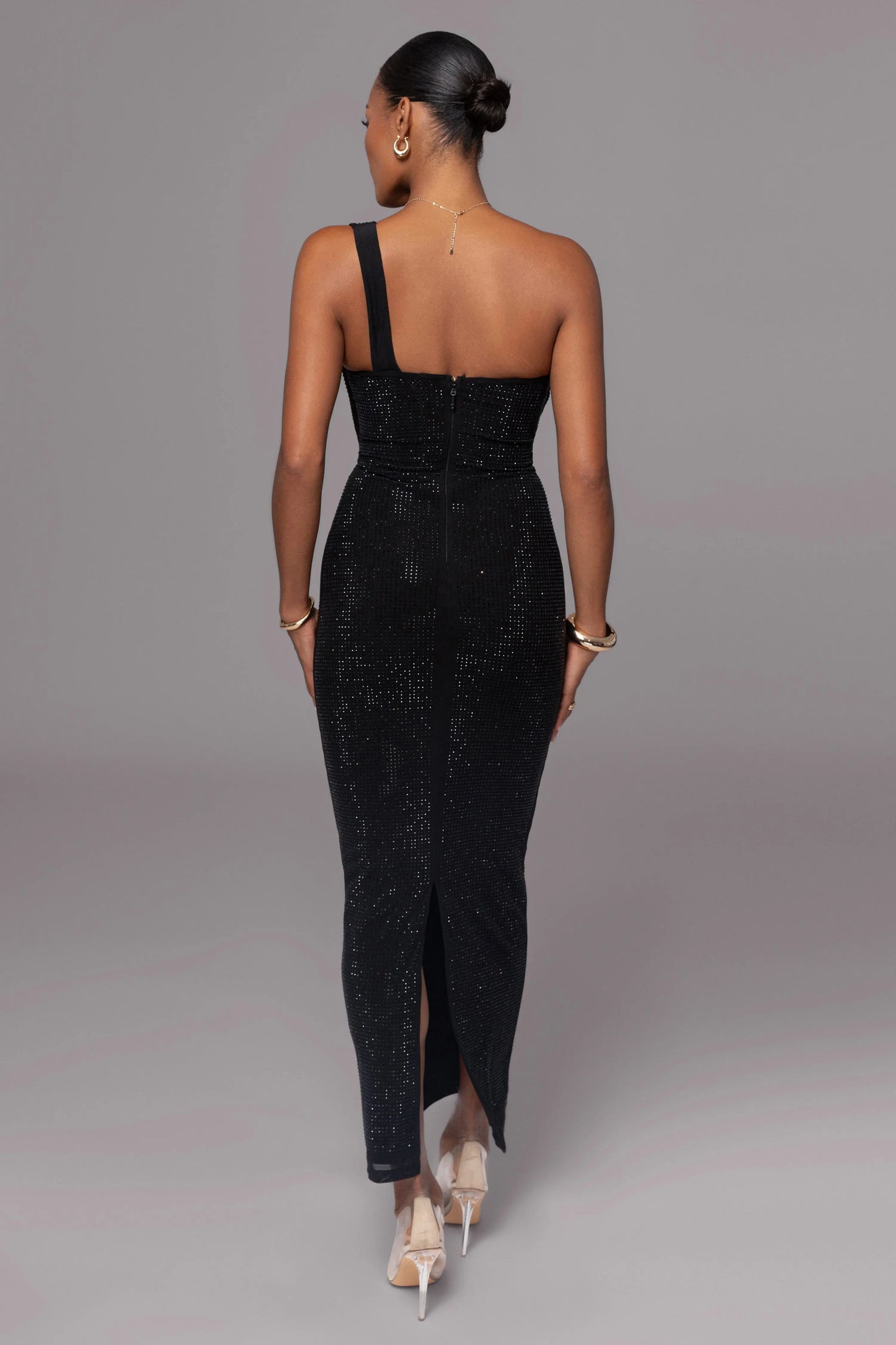 Black Hot Fix Krishna Maxi Dress JLUXLABEL