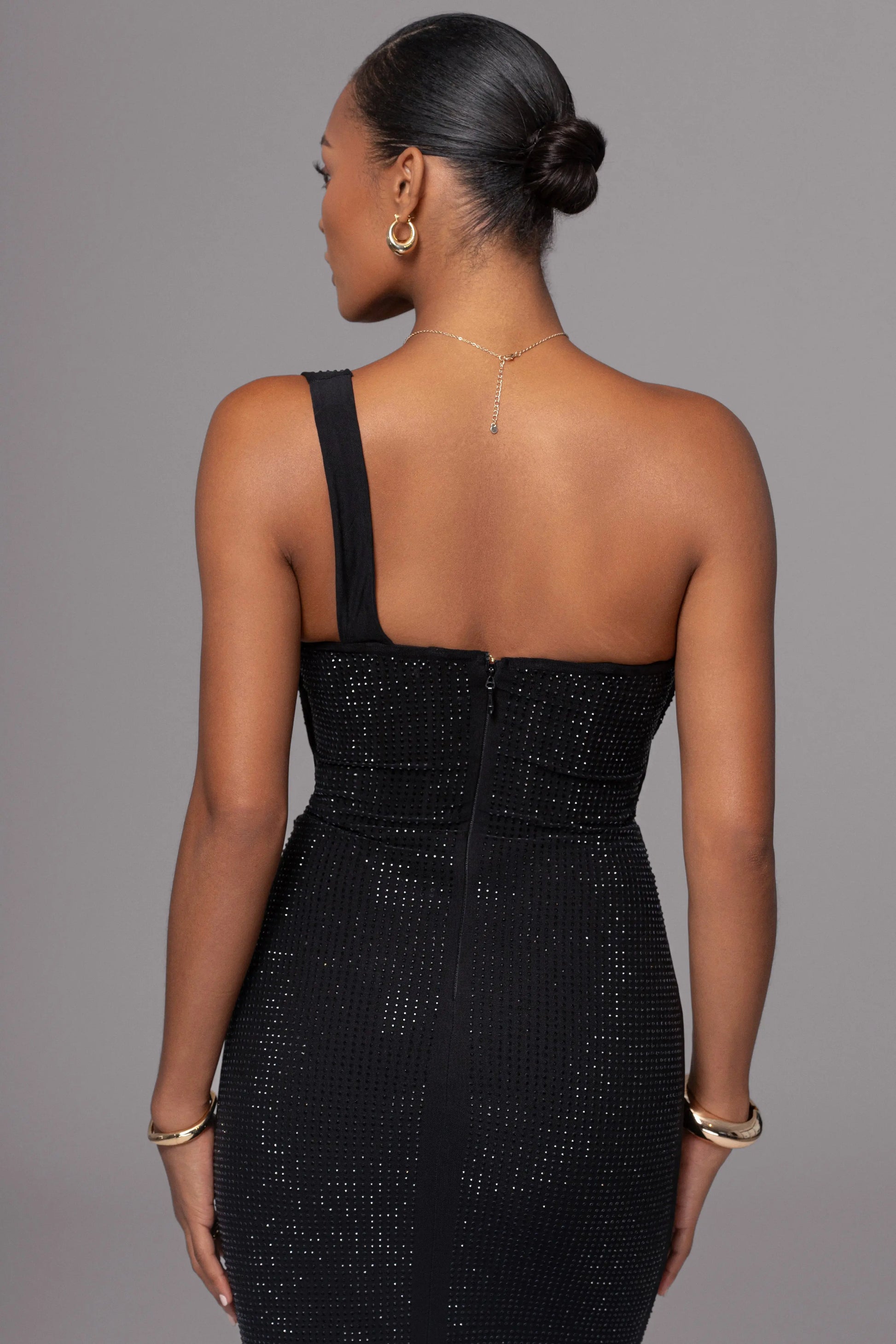 Black Hot Fix Krishna Maxi Dress JLUXLABEL