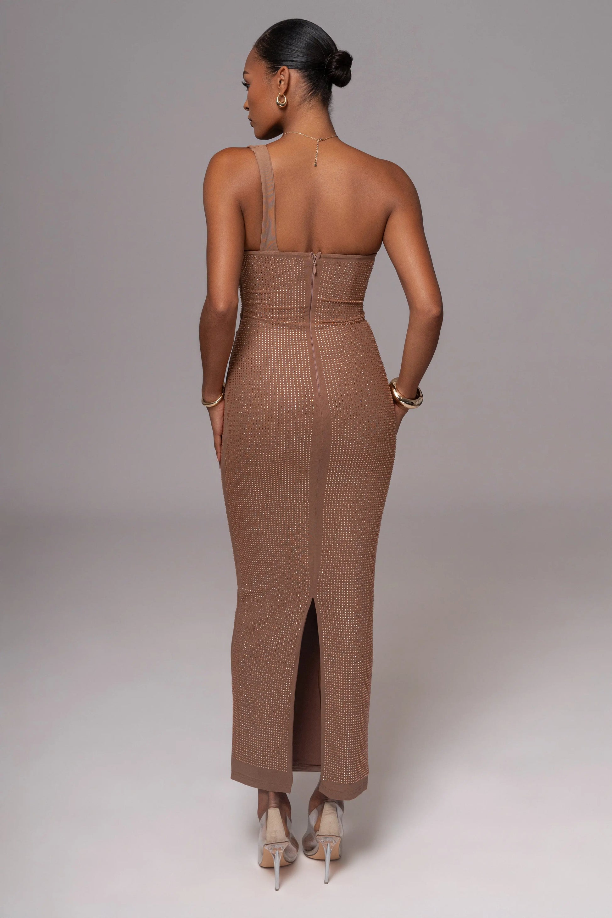 Pecan Hot Fix Krishna Maxi Dress JLUXLABEL