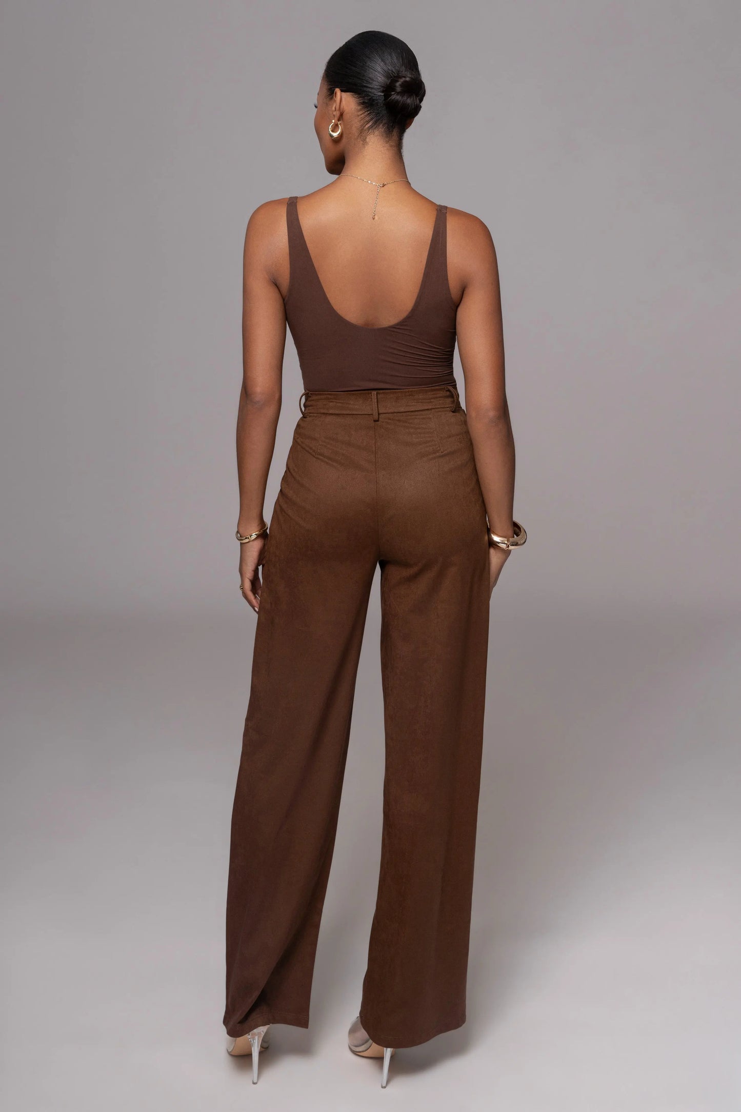Chocolate Classic High Rise Trousers JLUXLABEL