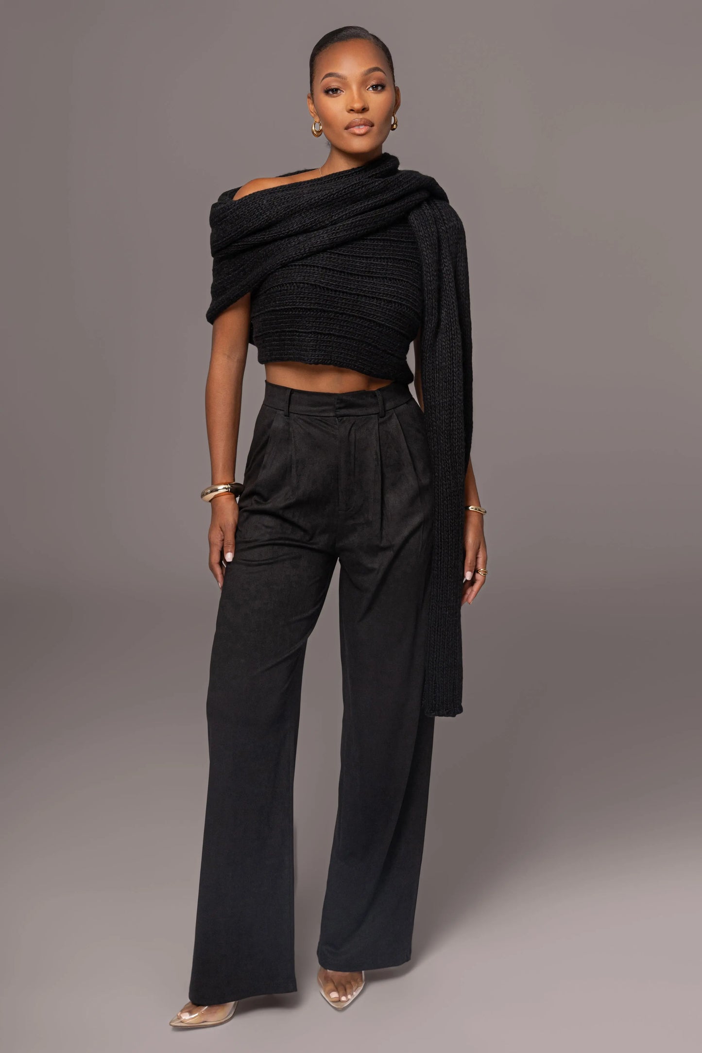 Black Classic High Rise Trousers JLUXLABEL