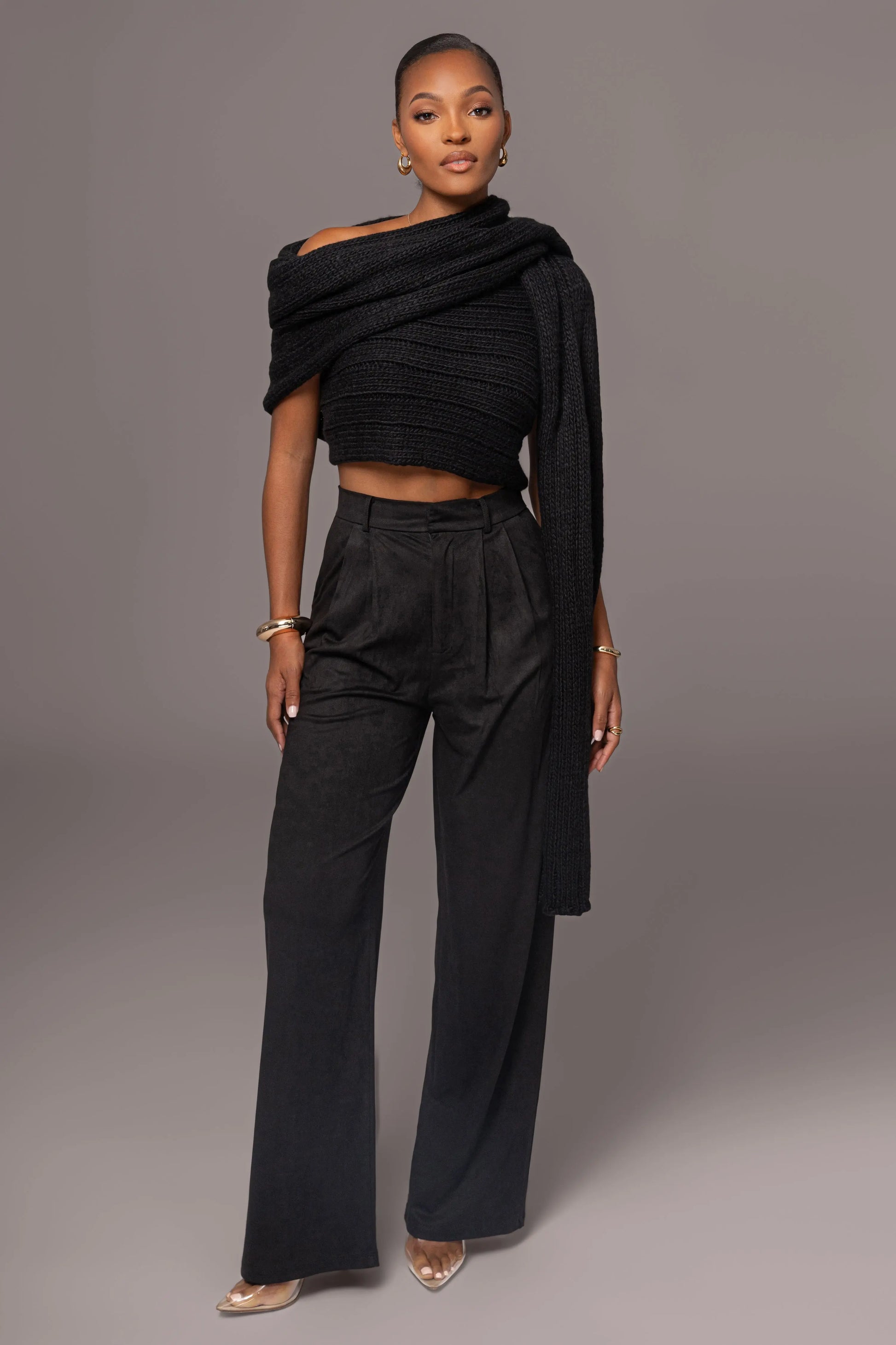 Black Classic High Rise Trousers JLUXLABEL
