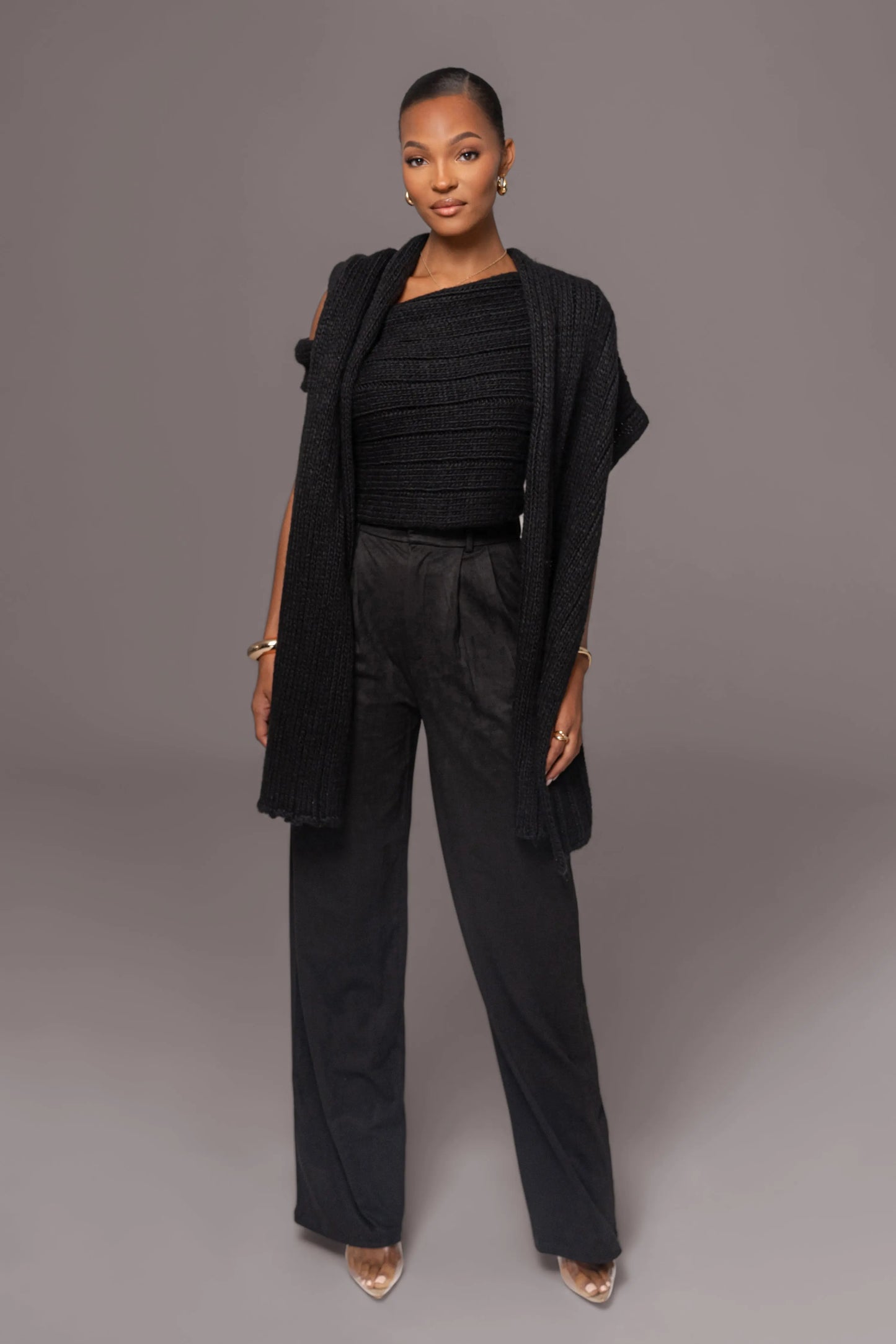 Black Classic High Rise Trousers JLUXLABEL