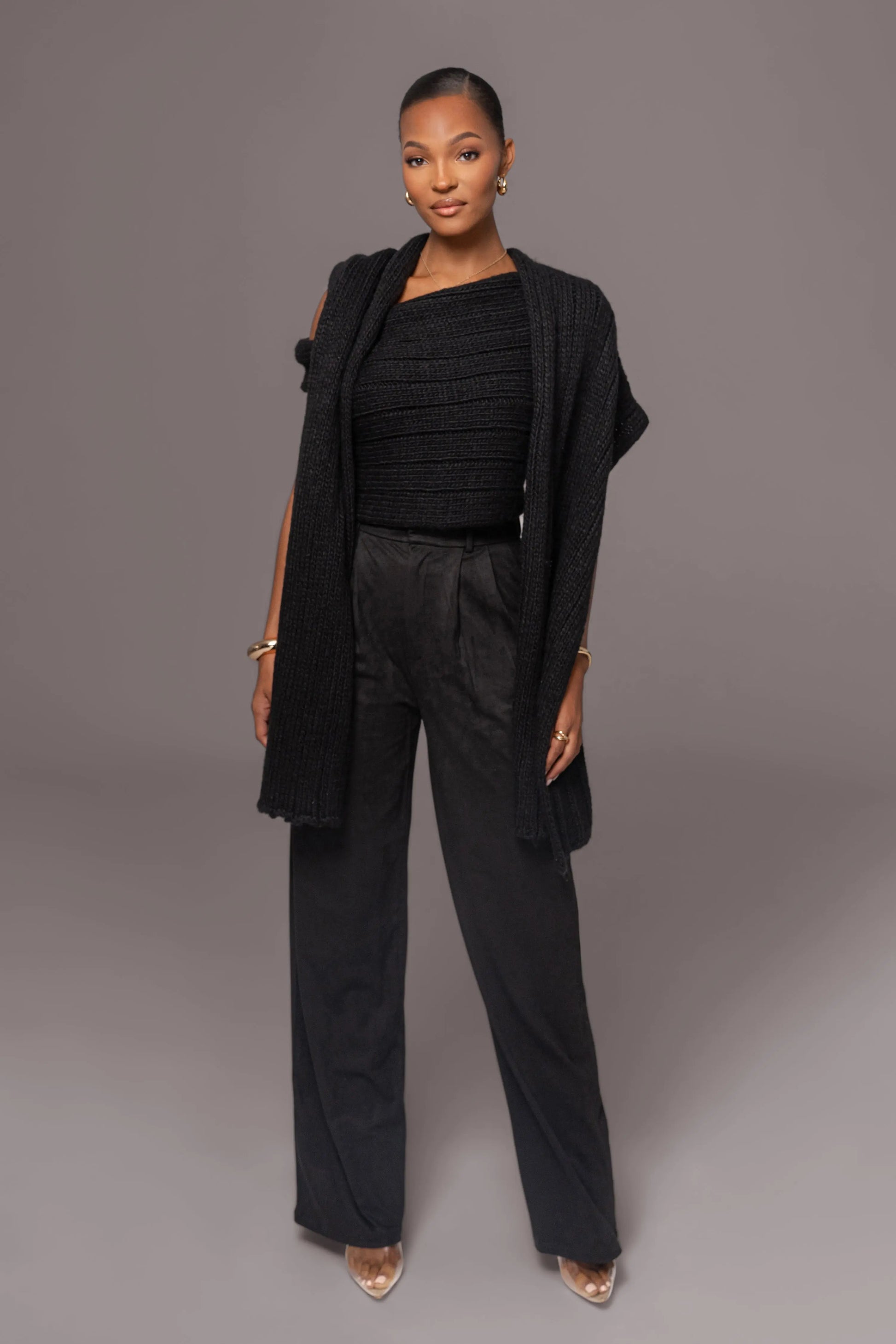 Black Classic High Rise Trousers JLUXLABEL