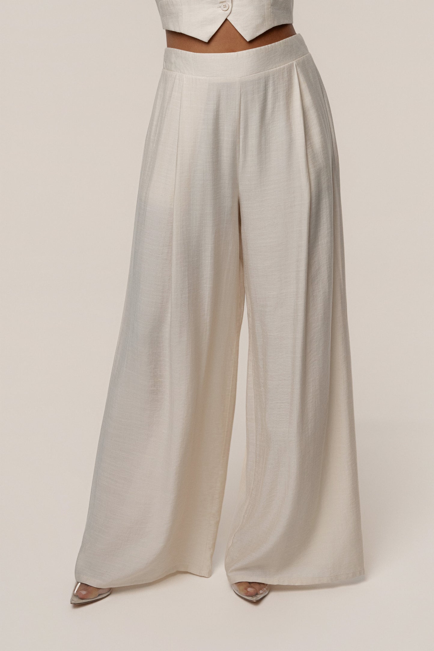 Cream Tropical Daze Pant Set