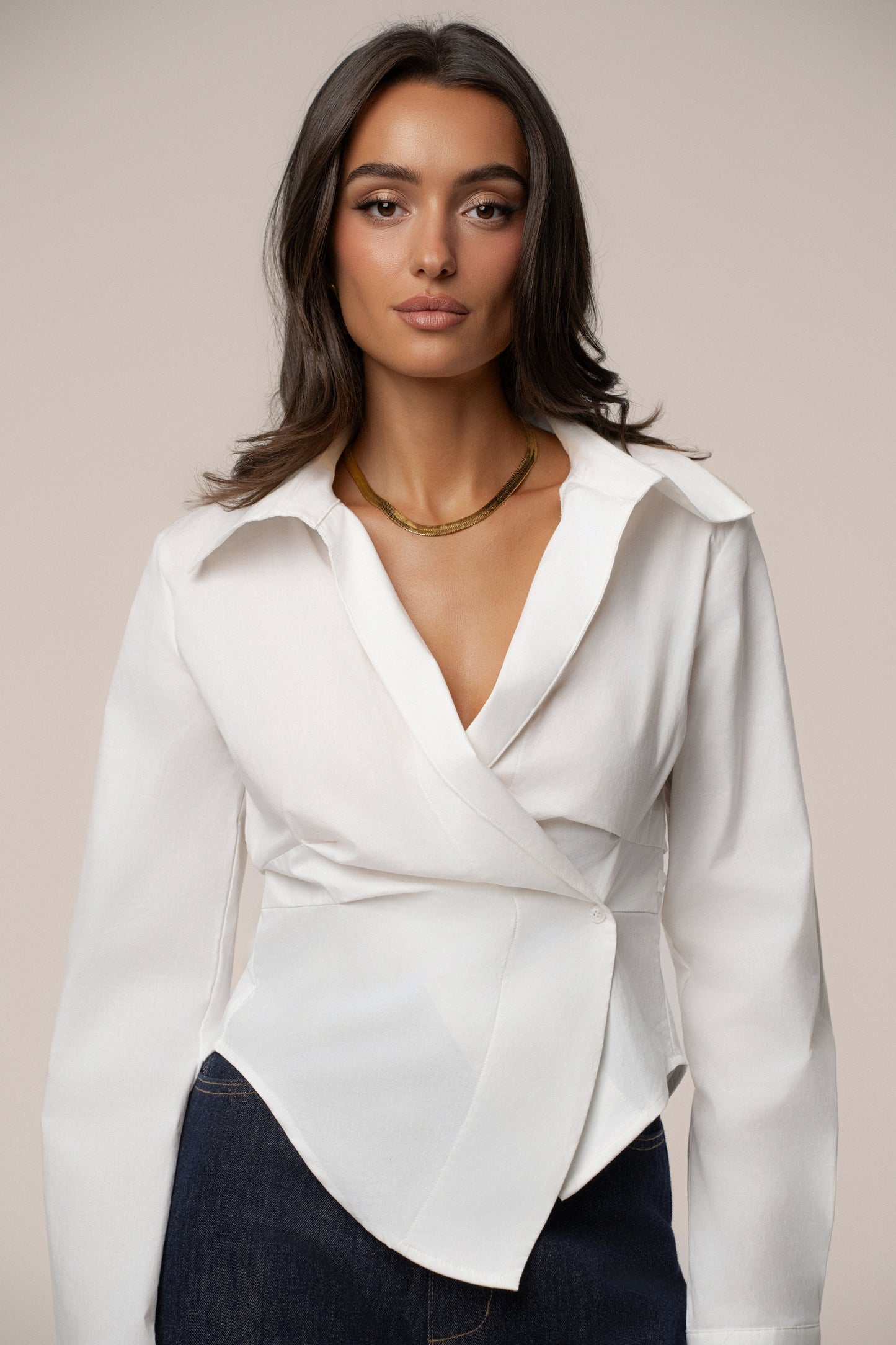 Ivory Sculpt And Form Blouse JLUXLABEL